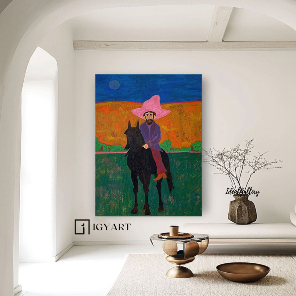 Figure abstract painting Red hat figure painting red hat figure abstract painting figure art
