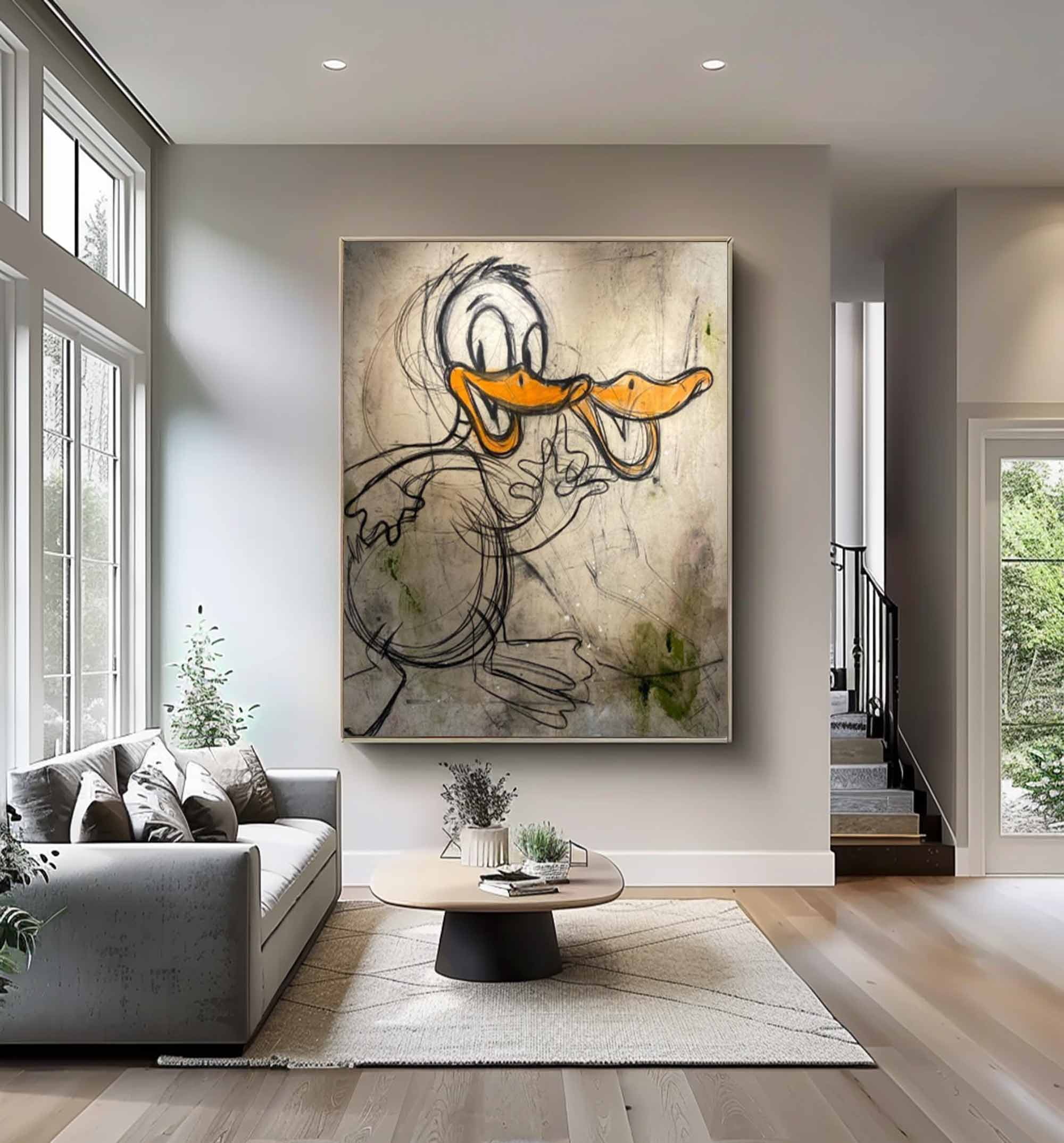 Donald Duck cartoon Graffiti art street art style graffiti wall decor