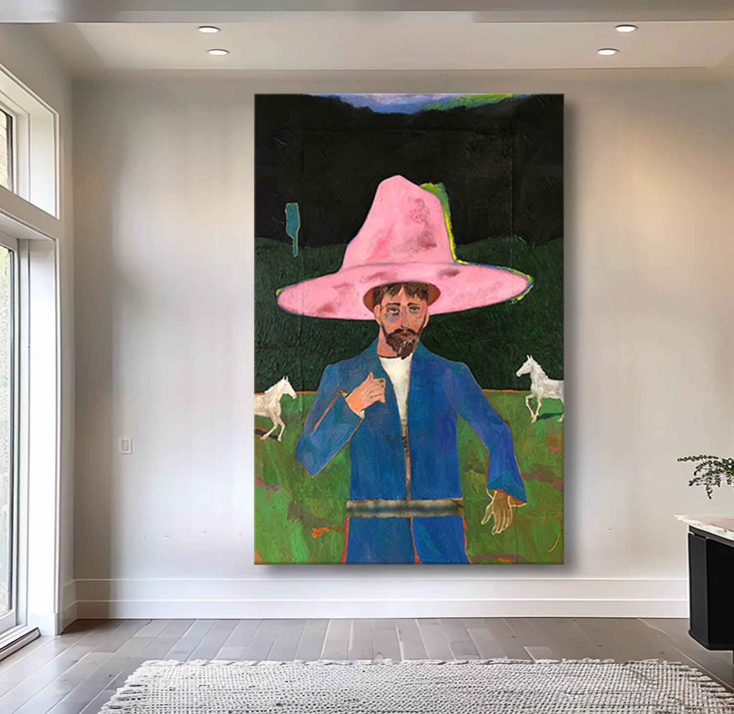 red hat figure abstract painting Red hat figure painting Figure abstract painting figure art