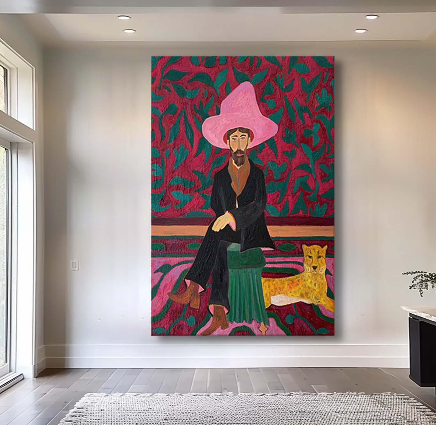 Colorful abstract painting Figure abstract painting, figure face art, red figure abstract painting, modern figure abstract painting