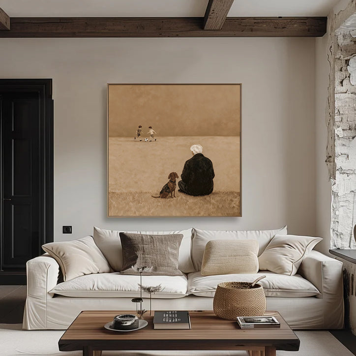 Nostalgic Senior & Pet Companion Wall Decor for Home Living Room