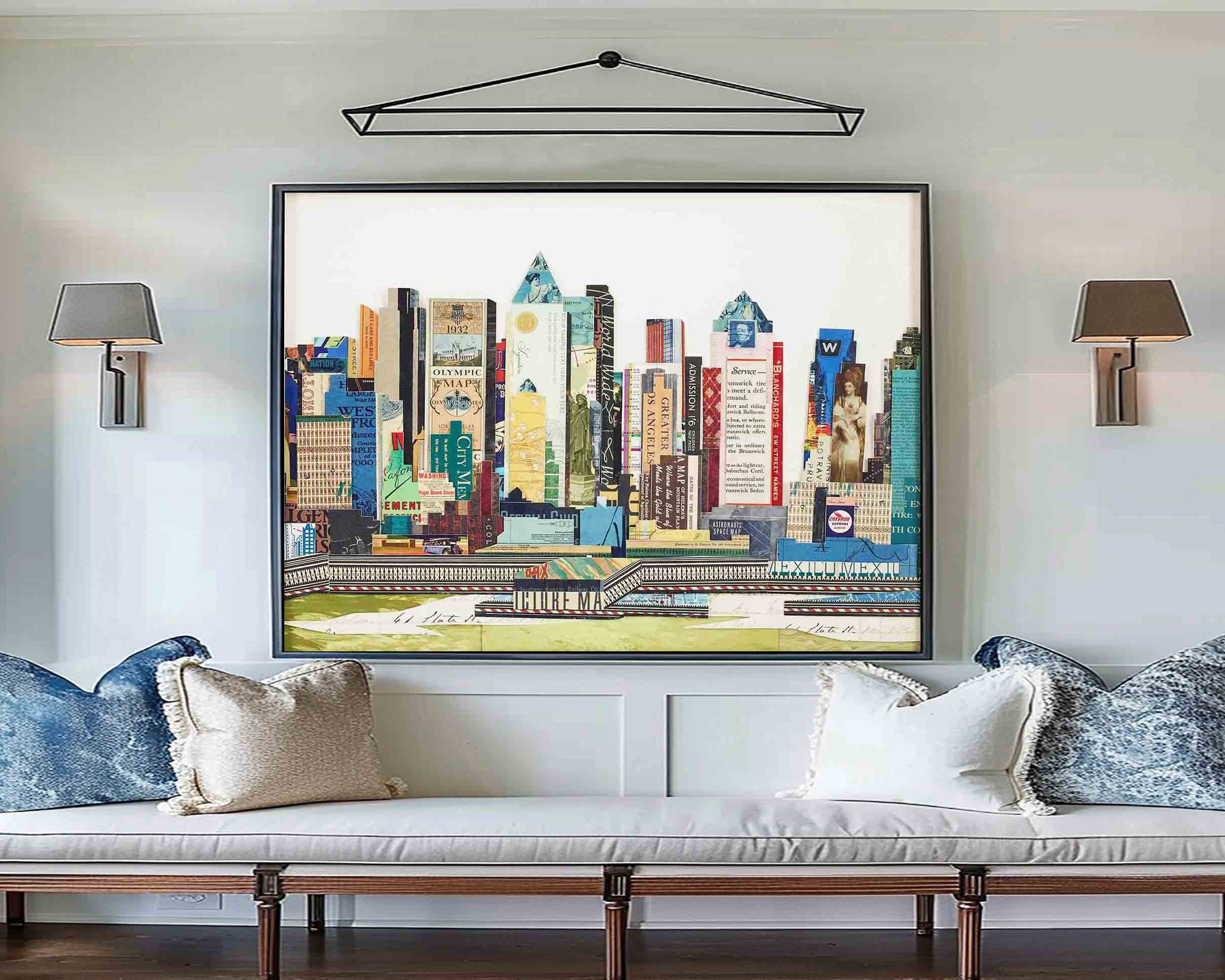 Abstract city painting Abstract city Collage art painting