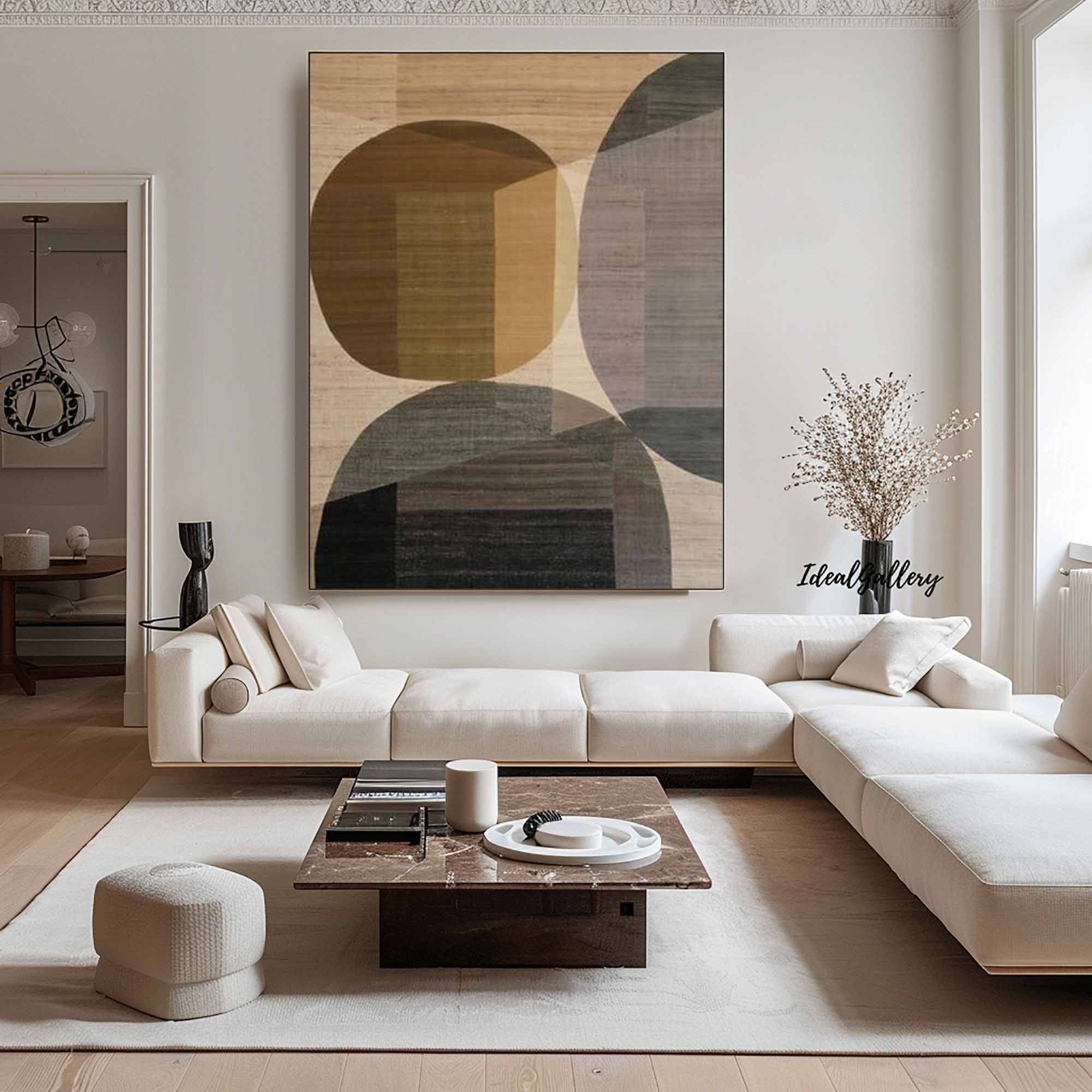 Beige and brown canvas wall art Beige and brown Minimalist Painting Beige Abstract art