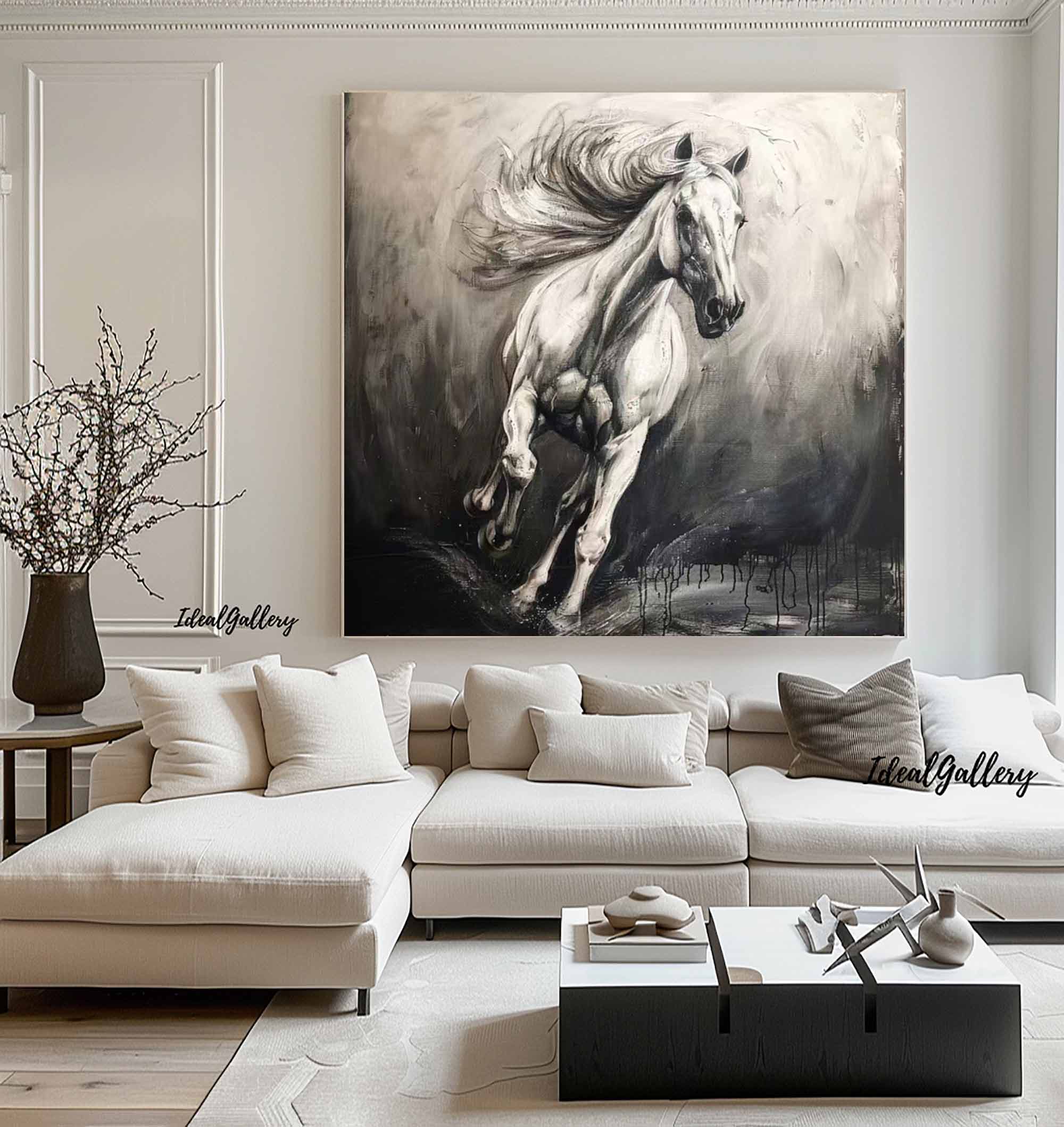 Horse Abstract Painting Running Horse Painting Horse Painting Horse Oil Painting Personalized Gifts Animal Painting