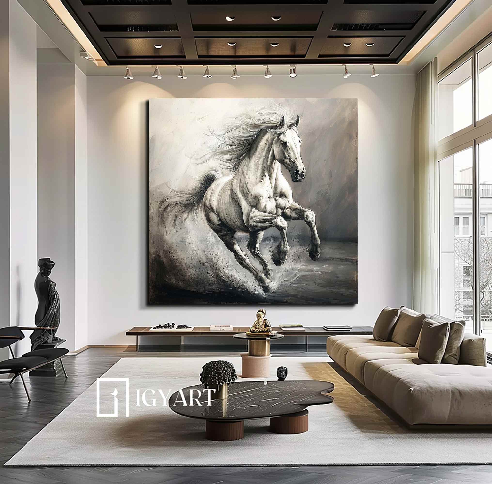 Horse Abstract Painting Running Horse Painting Personalized Gifts Animal Painting Horse Painting Horse Oil Painting