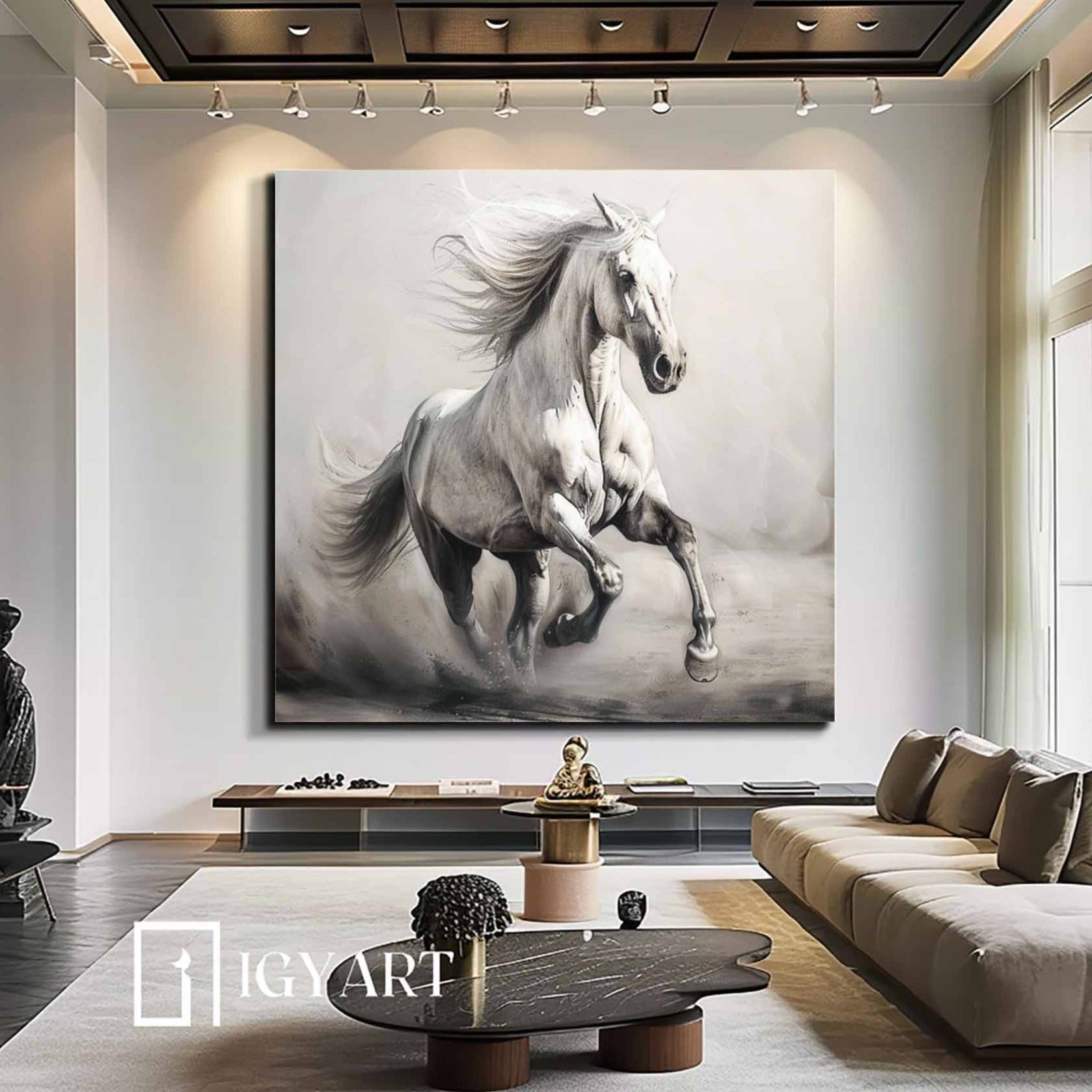 Horse Abstract Painting Running Horse Painting Personalized Gifts Animal Painting Horse Painting Horse Oil Painting