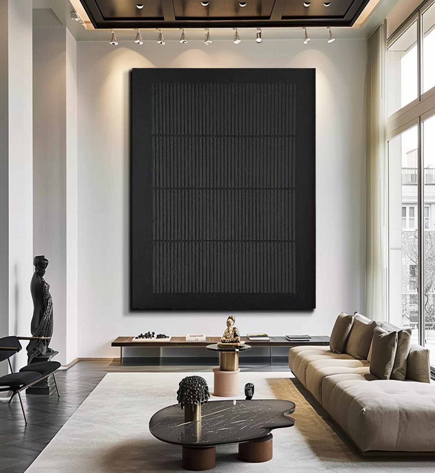 Personalized Gifts Black Wall Decor Gifts Black Minimalist Art Black Textured Art Black Abstract Art