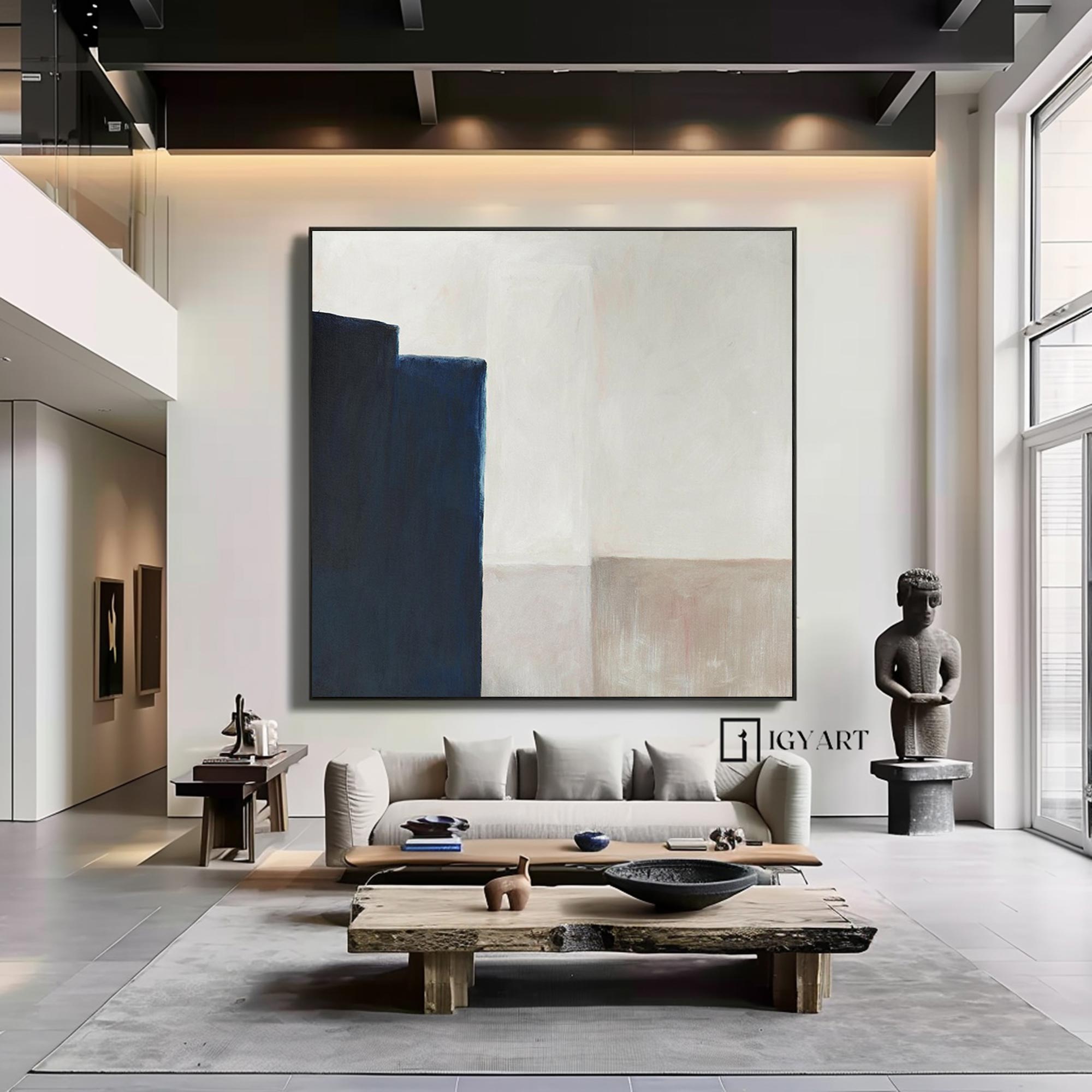 Beige Minimalist Wall Art Beige Wabi Sabi Wall Art Beige Blue Minimalist Painting