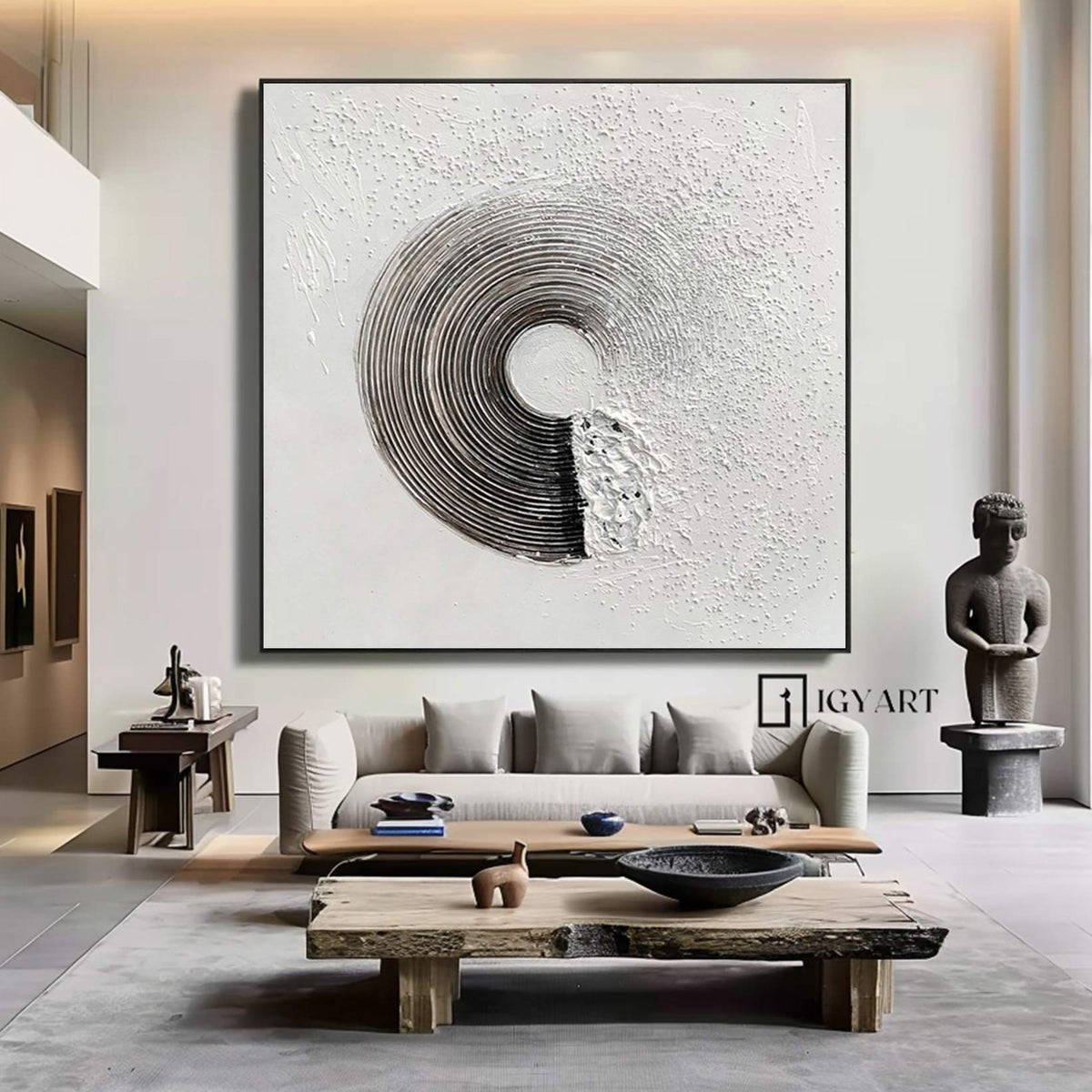 Black textured wall art Black and white Abstract art Black and white ...