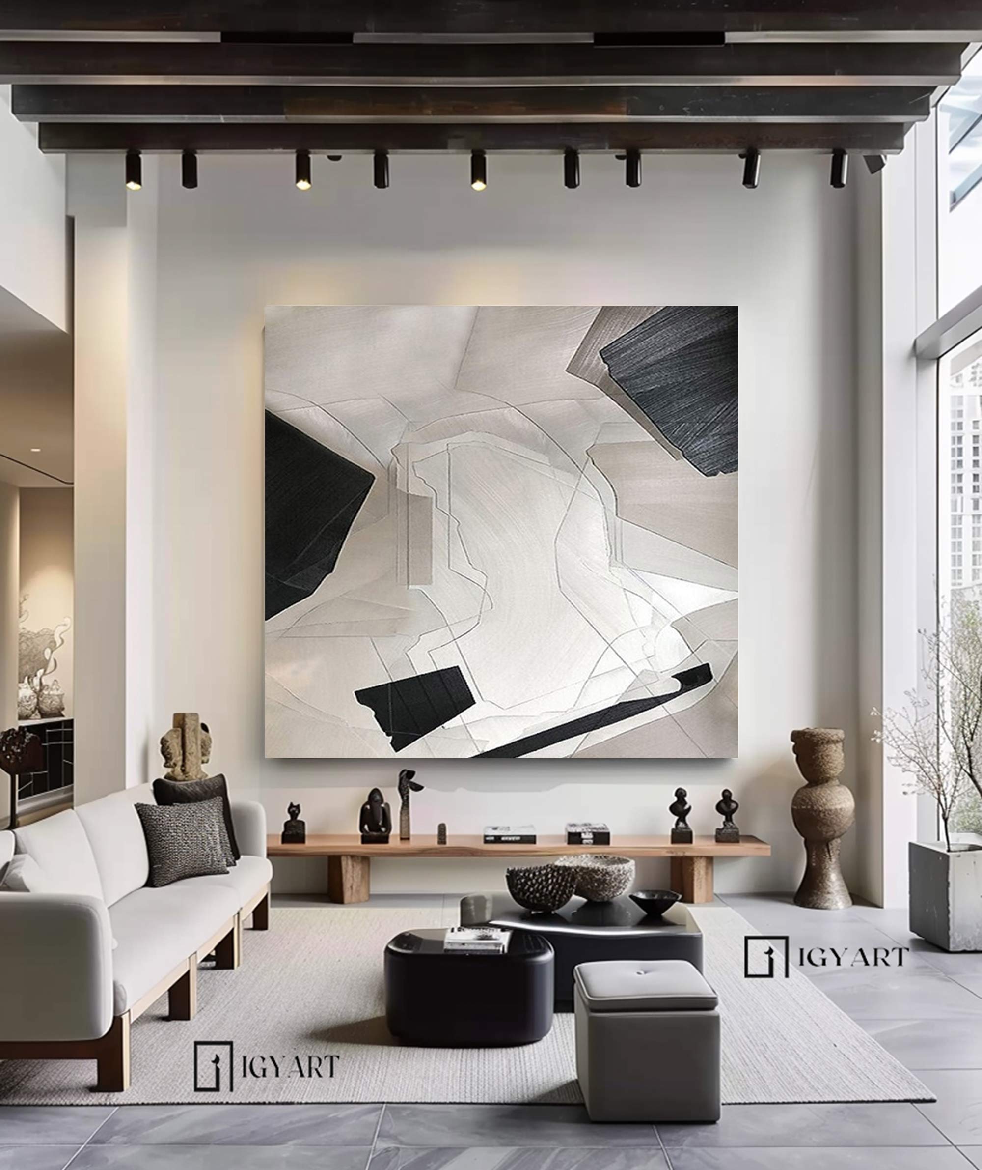 Beige Minimalist Wall Art Beige Wabi Sabi Wall Art Black Beige Grey Minimalist Painting
