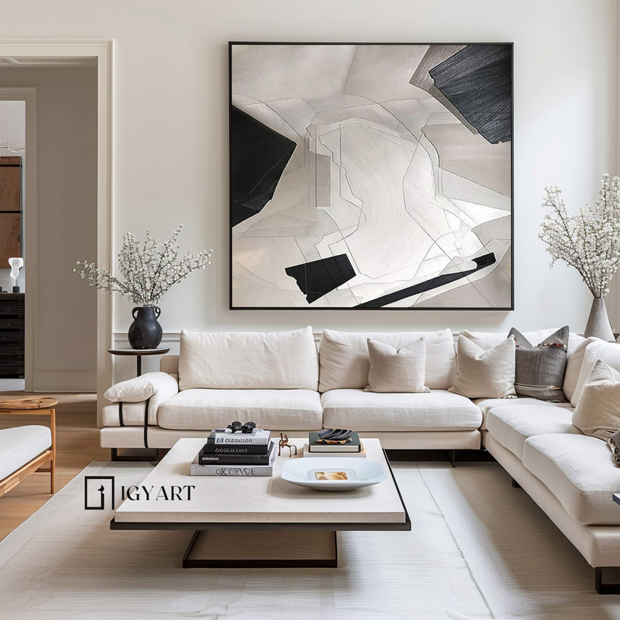 Beige Minimalist Wall Art Beige Wabi Sabi Wall Art Black Beige Grey Minimalist Painting
