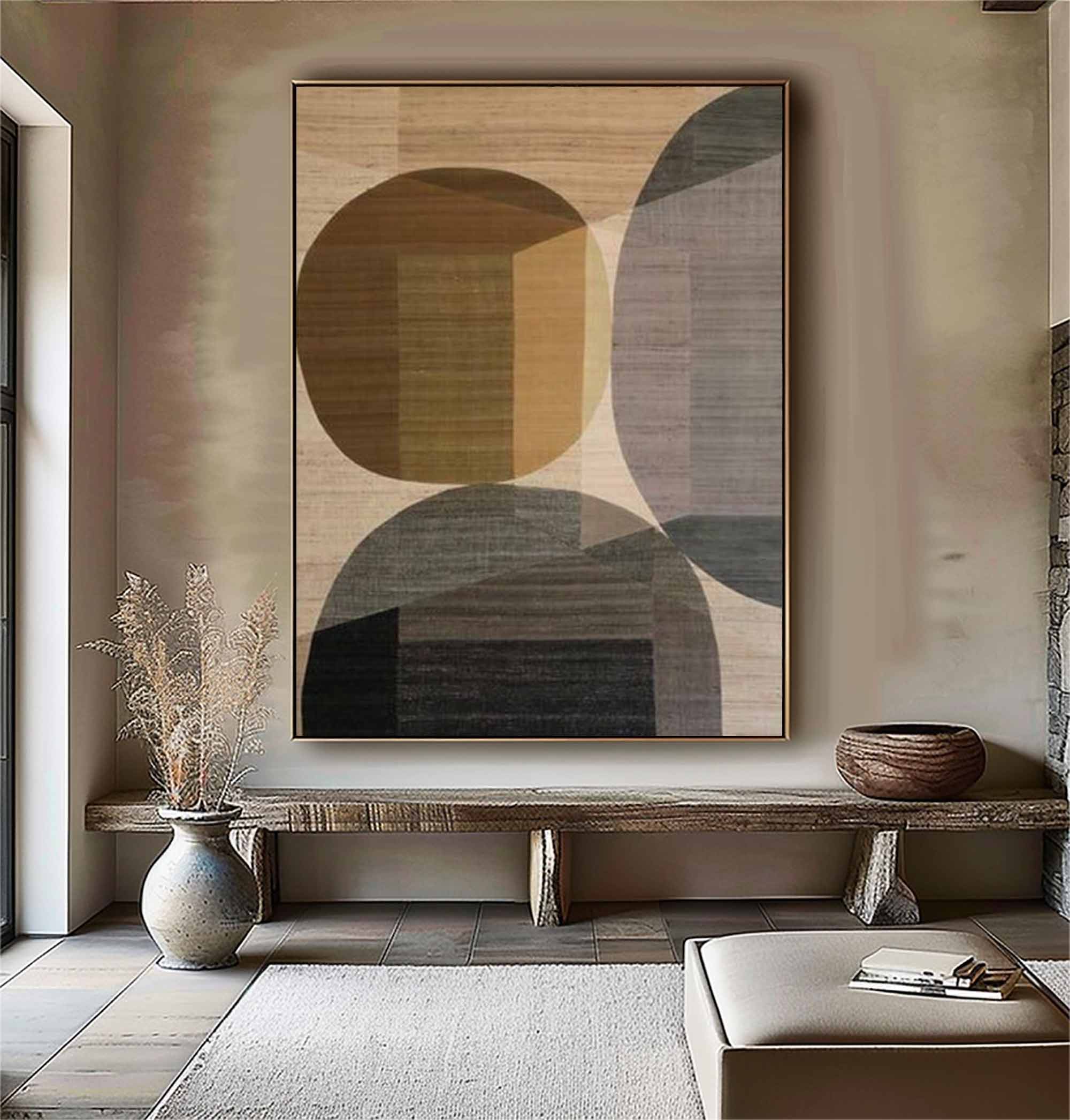 Beige and brown canvas wall art Beige and brown Minimalist Painting Beige Abstract art
