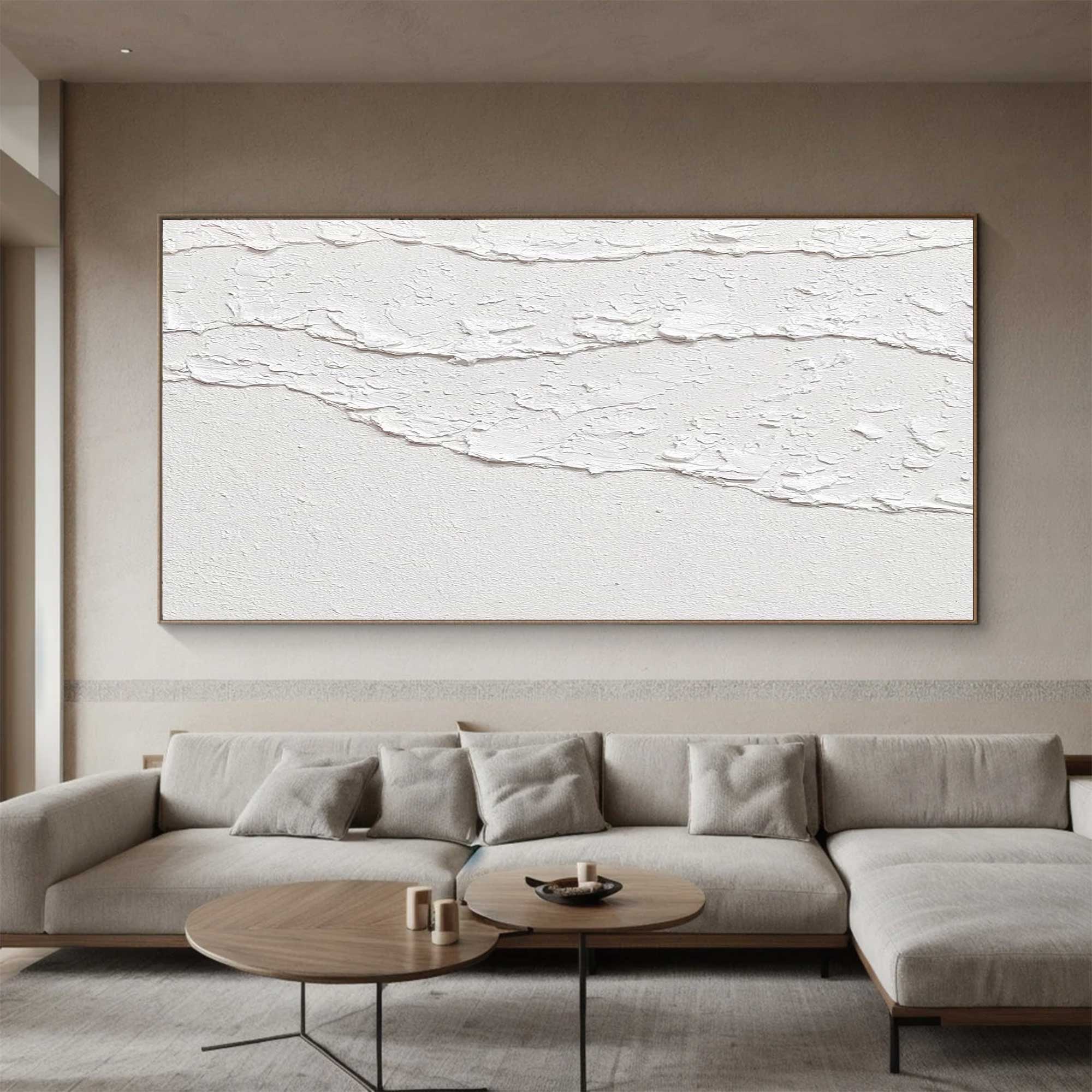 large white textured wall art white waves canvas painting white waves painting white waves abstract painting