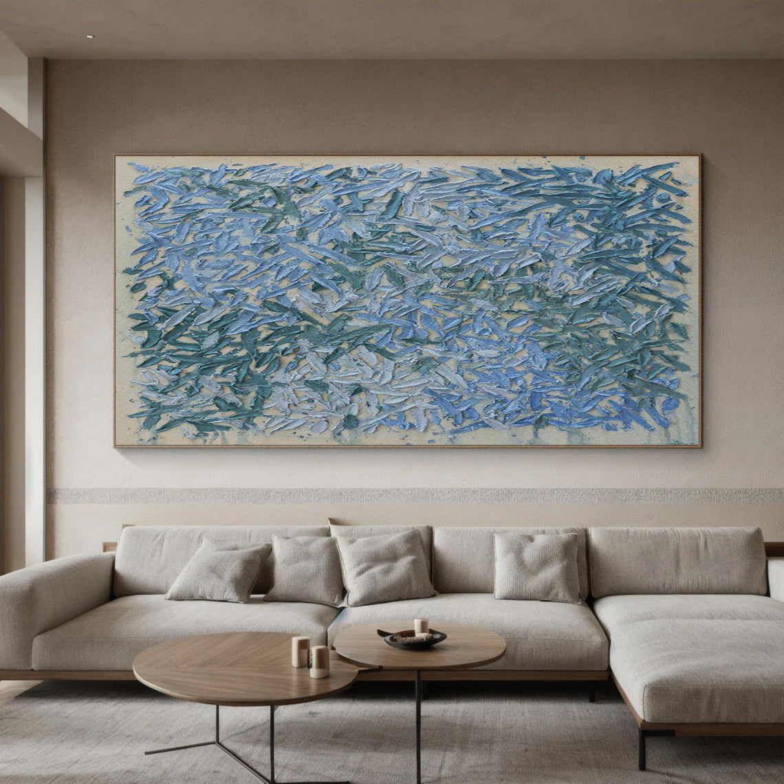 Blue textured wall art Large Blue abstract painting Blue wall art