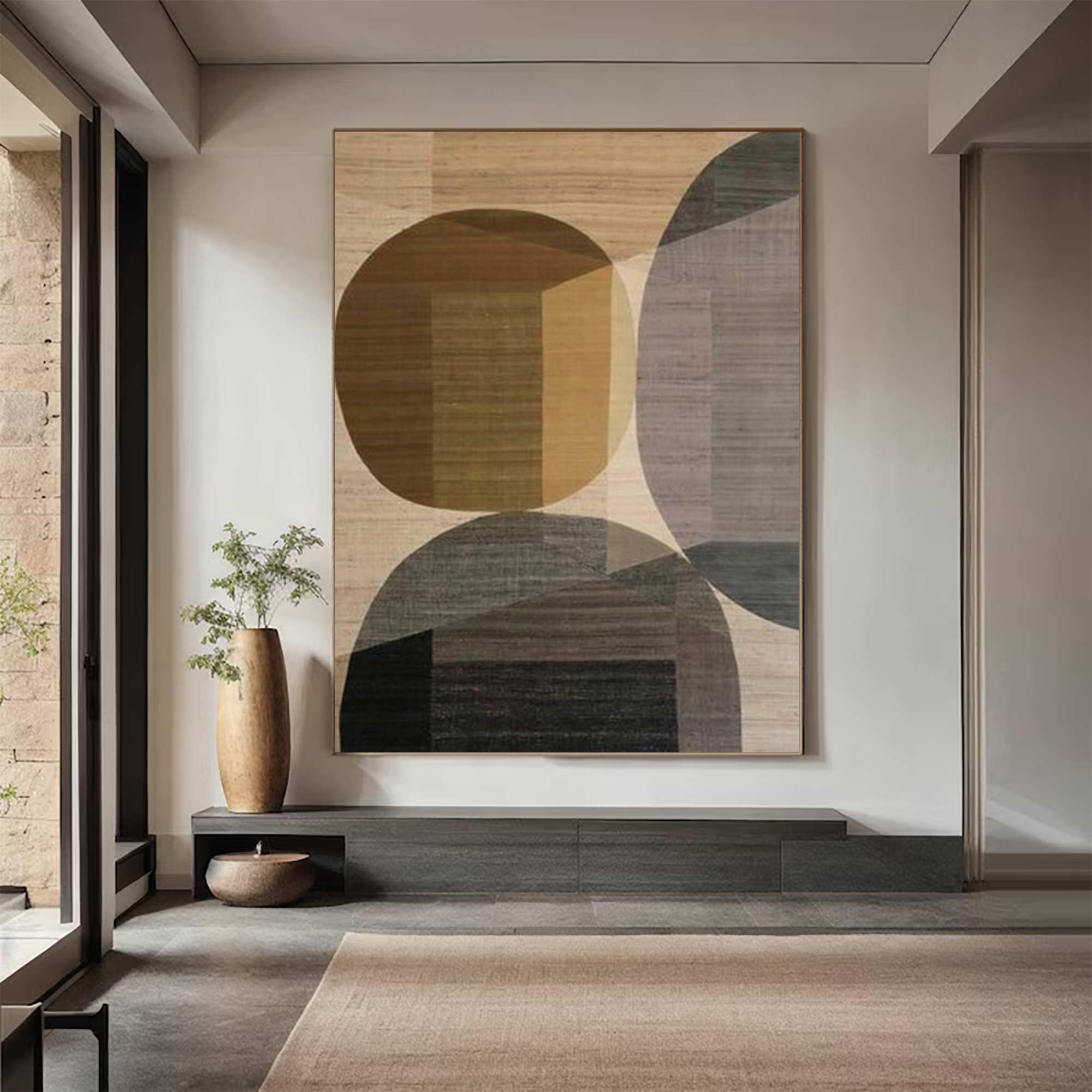 Beige and brown canvas wall art Beige and brown Minimalist Painting Beige Abstract art
