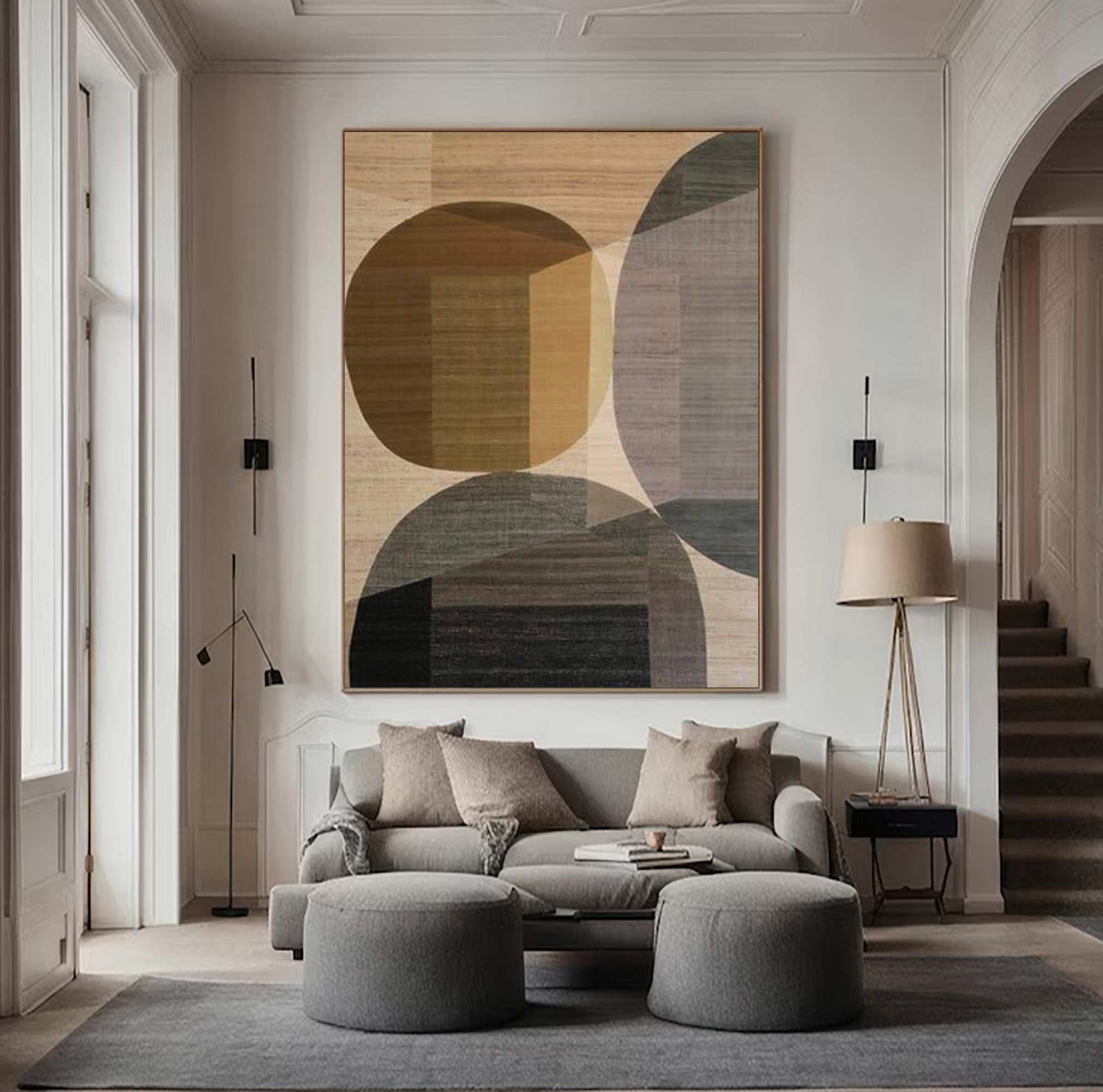 Beige and brown canvas wall art Beige and brown Minimalist Painting Beige Abstract art