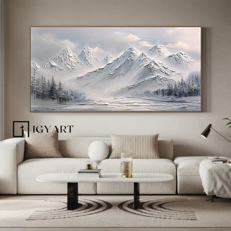 Large mount paintings mountain wall art Large mountain artwork blue mountain landscape art