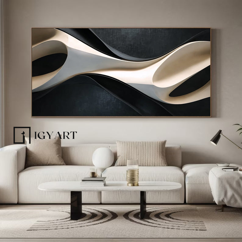 3D Textured Wood Wall Art | Neutral Boho Organic Wood Sculpture Wall Art