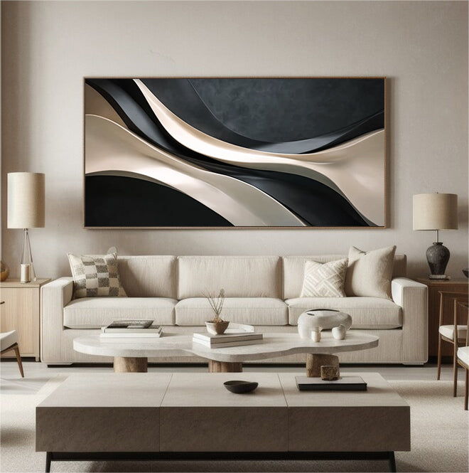 3D Textured Wood Wall Art | Neutral Boho Wood Wall Sculpture for Living Room