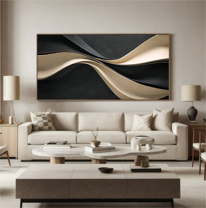 3D Wood Wall Art Neutral Abstract Textured Wall Decor for Sofa Above