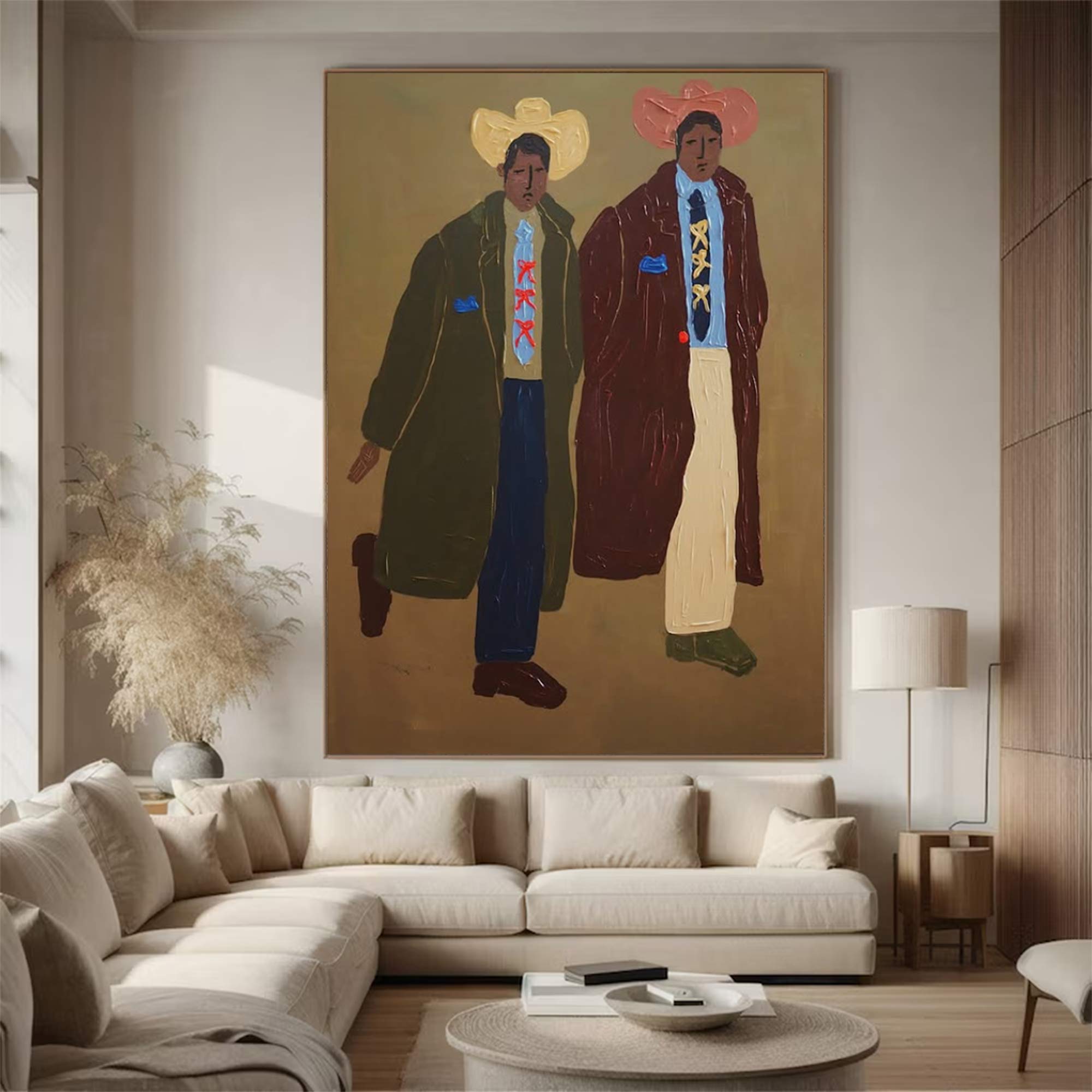 Retro fashion men portrait art decor Contemporary Figurative Art