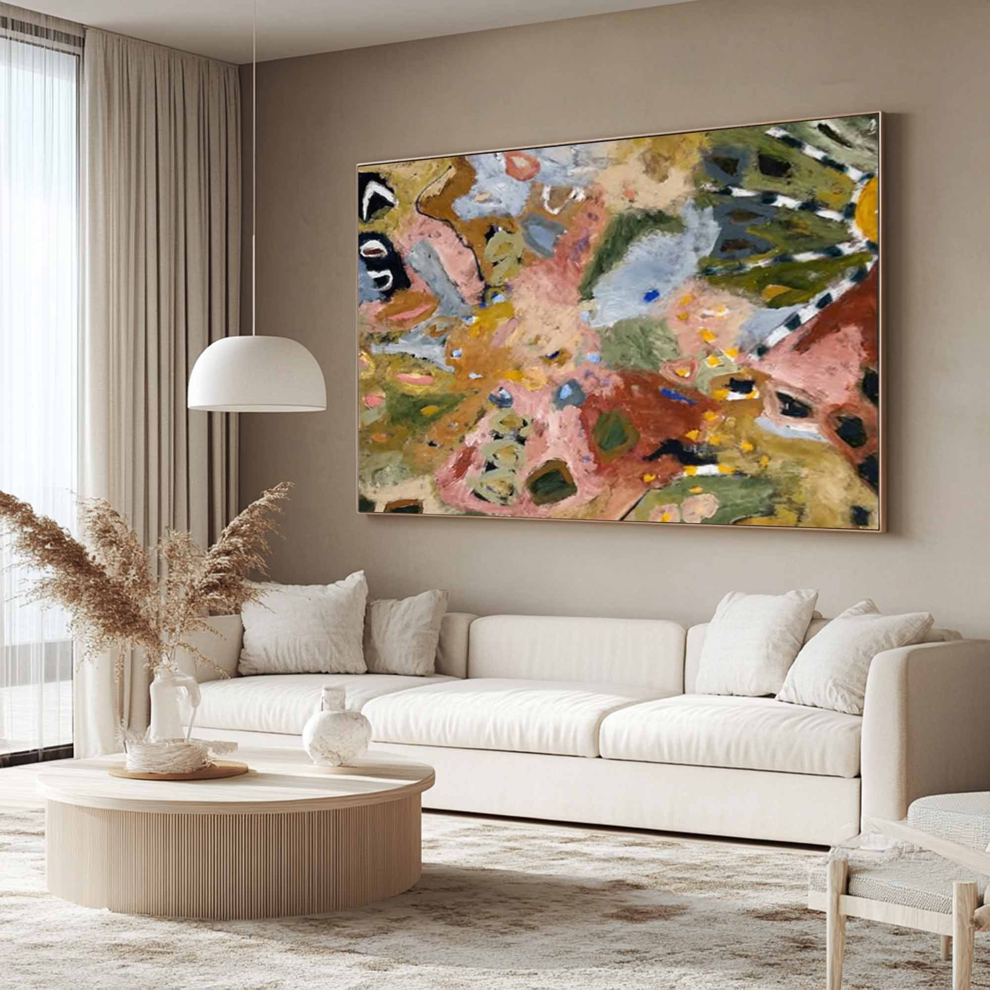 Brown graffiti art brown pop abstract art Earth-toned floral painting