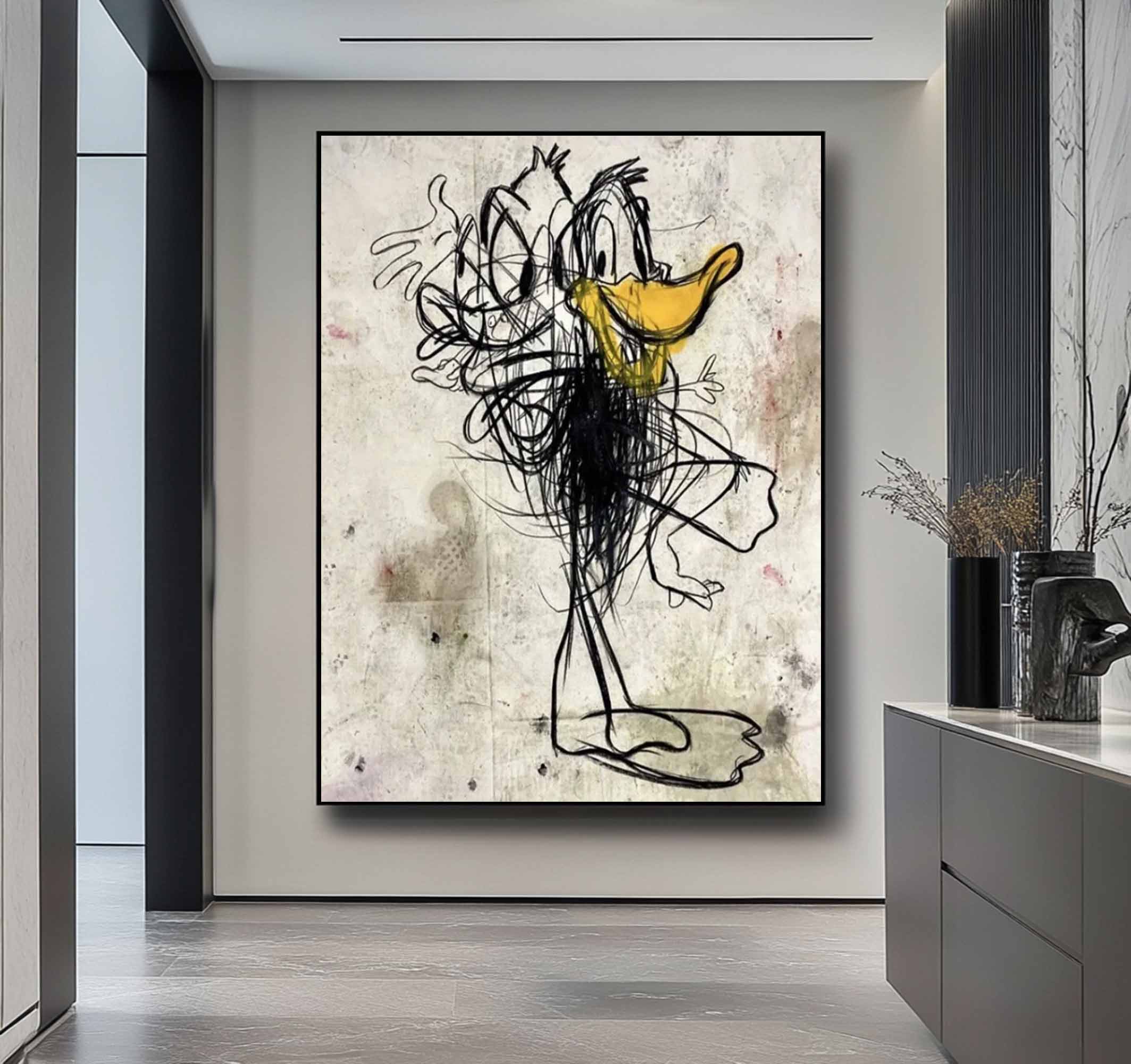 Donald Duck cartoon Graffiti art street art style graffiti wall decor