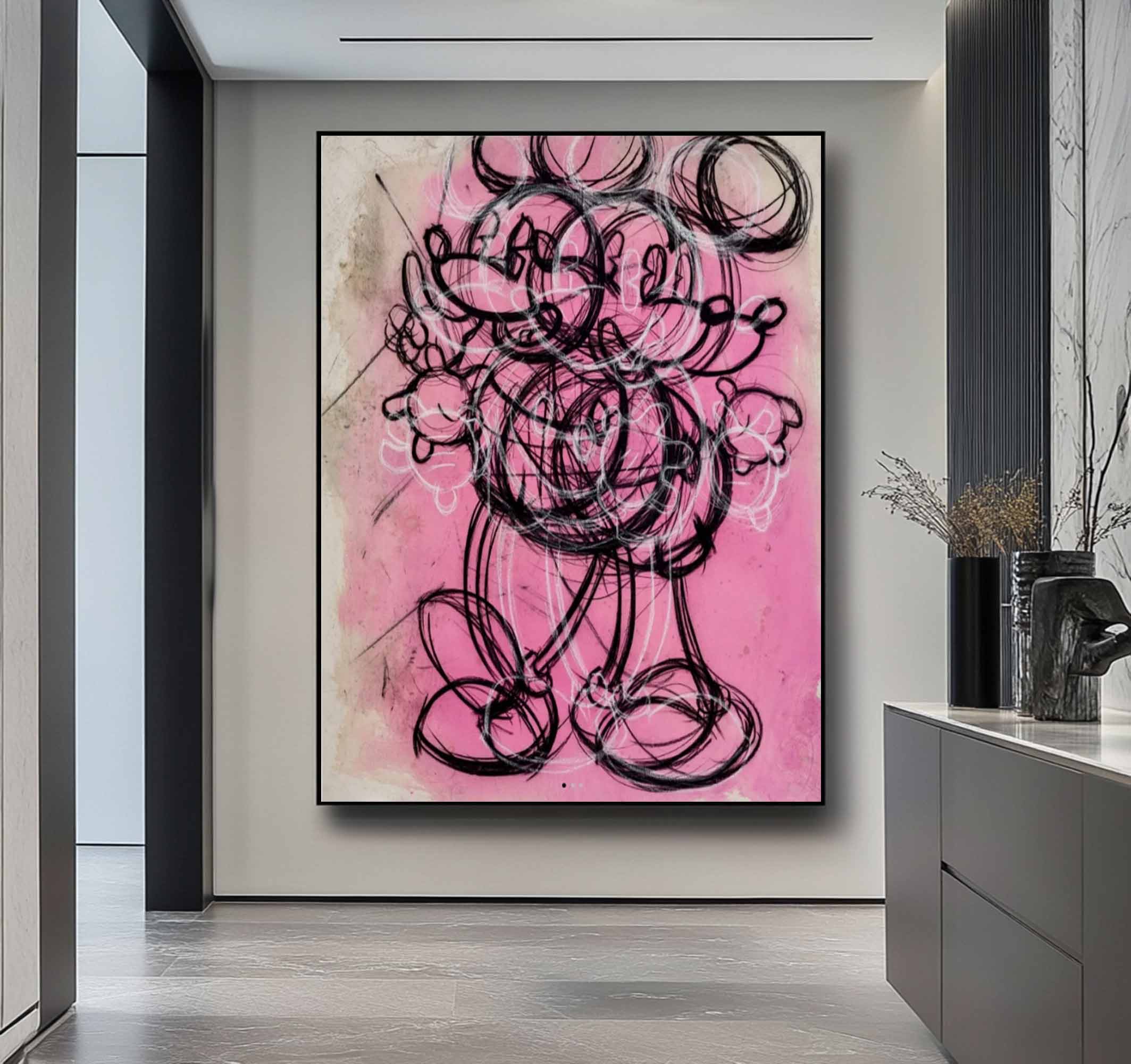 Mickey Mouse cartoon Graffiti painting street graffiti style art