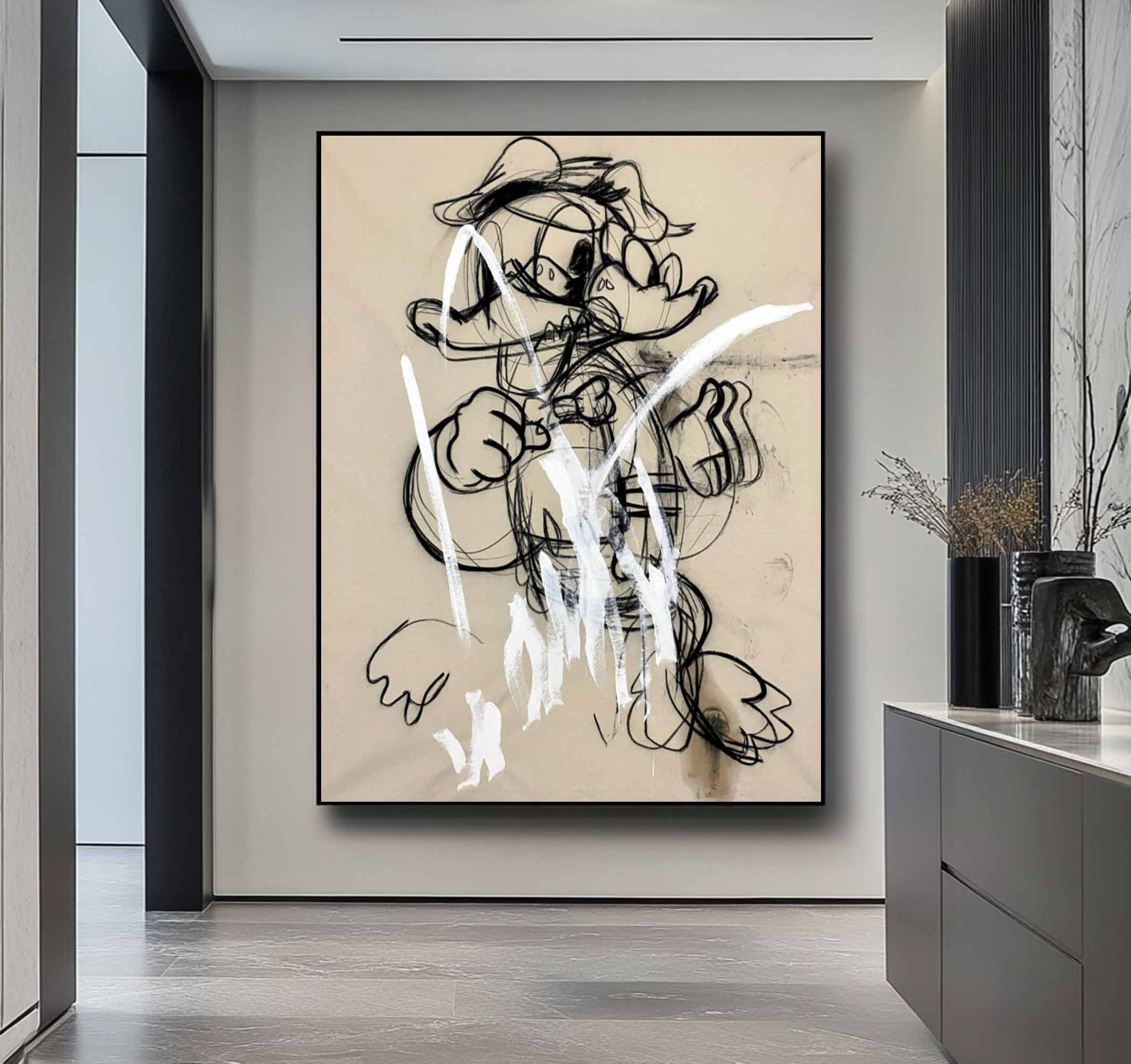 Donald Duck cartoon Graffiti art street art style graffiti wall decor