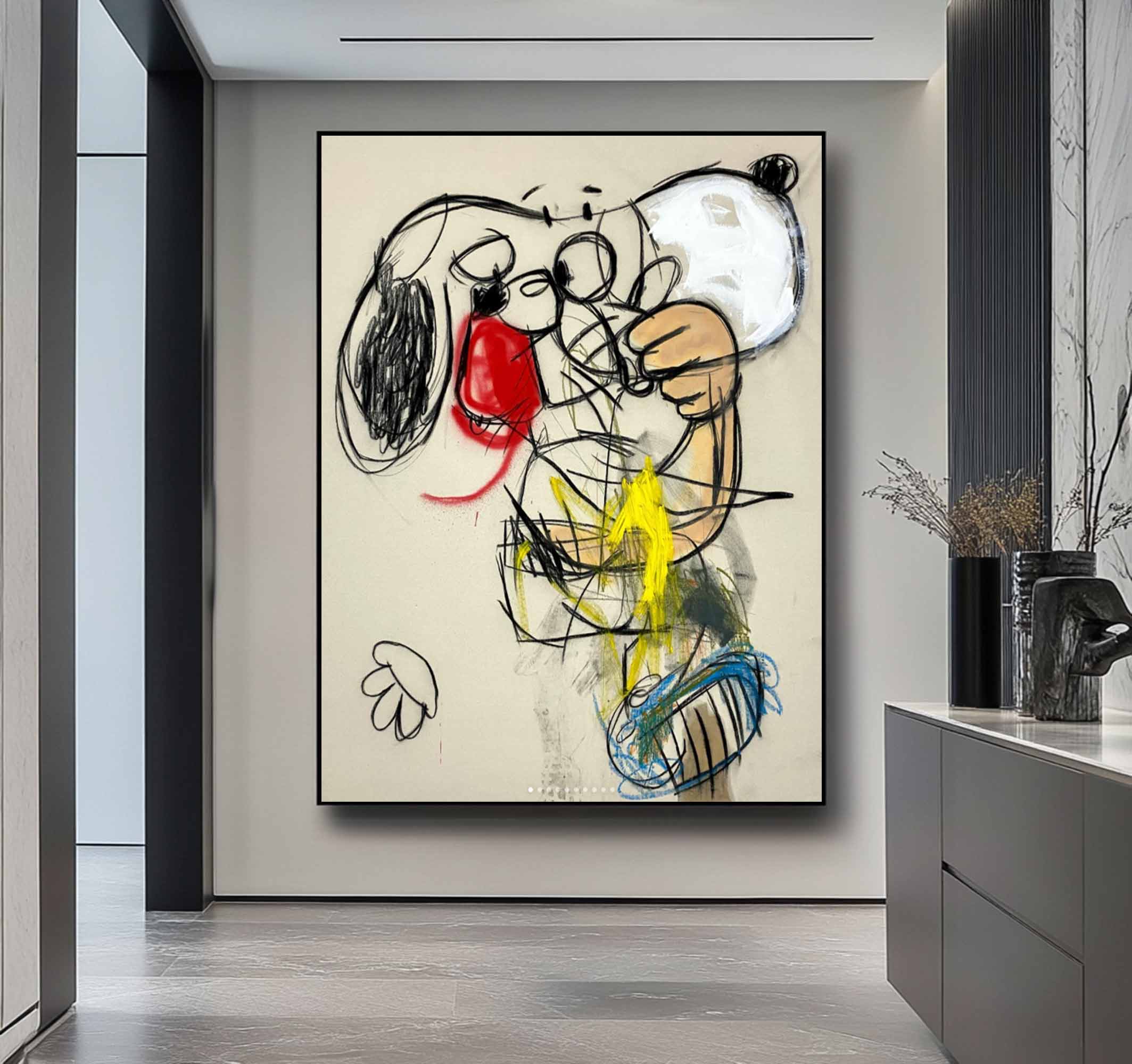 Snoopy cartoon Graffiti painting street art style graffiti wall decor