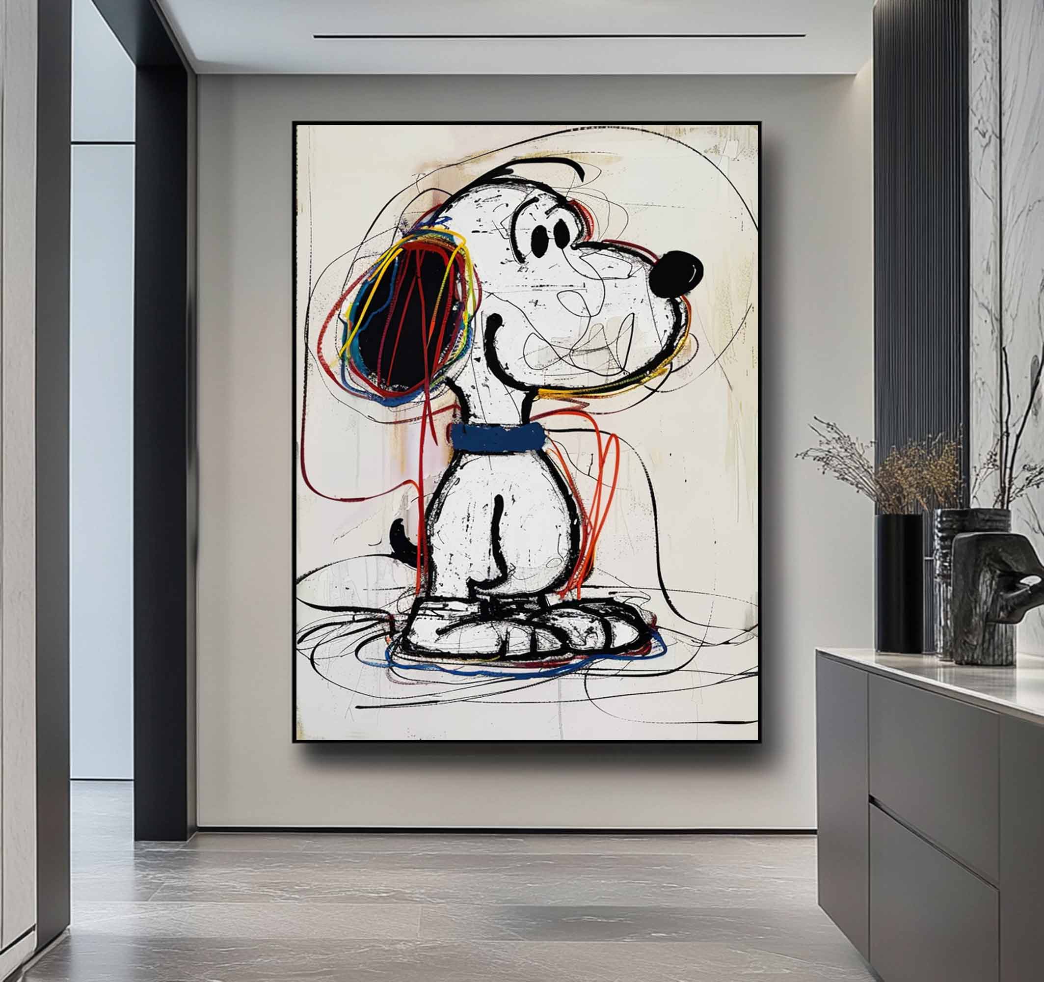 street art style graffiti wall decor Snoopy cartoon Graffiti painting