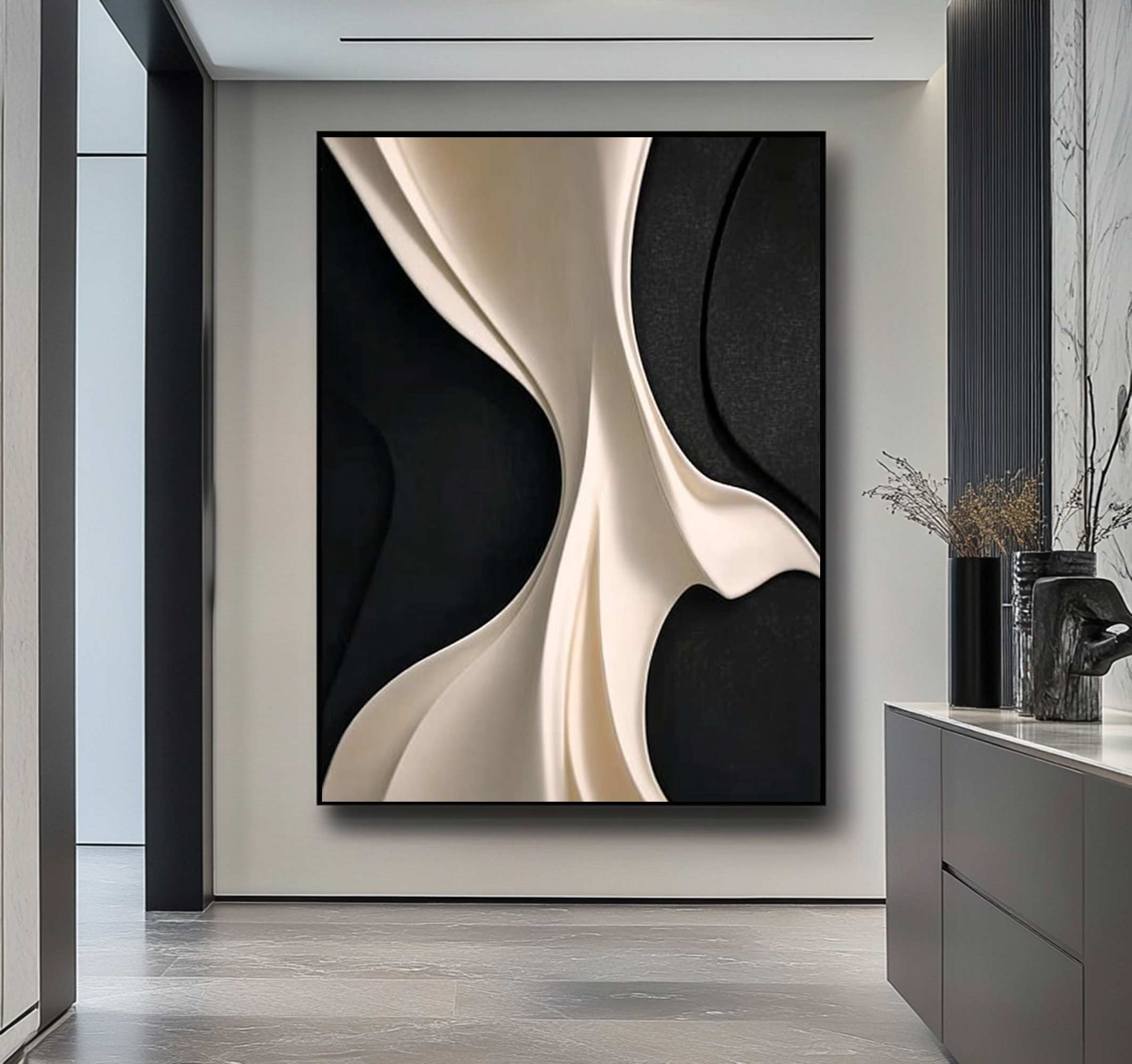 wood sculpture wall art Black and white wood carving texture wall decor