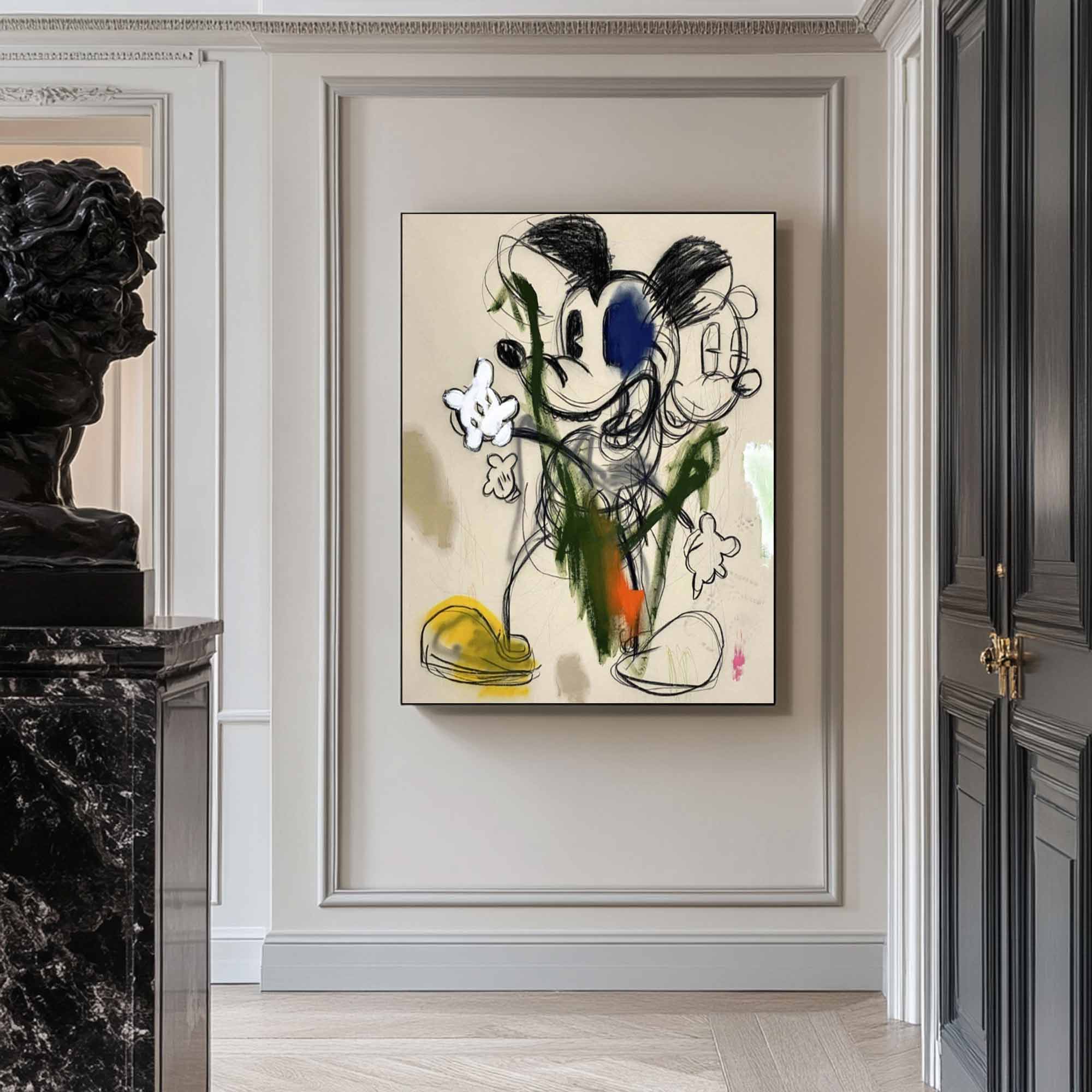 street art style graffiti cartoon Mickey Mouse Graffiti painting