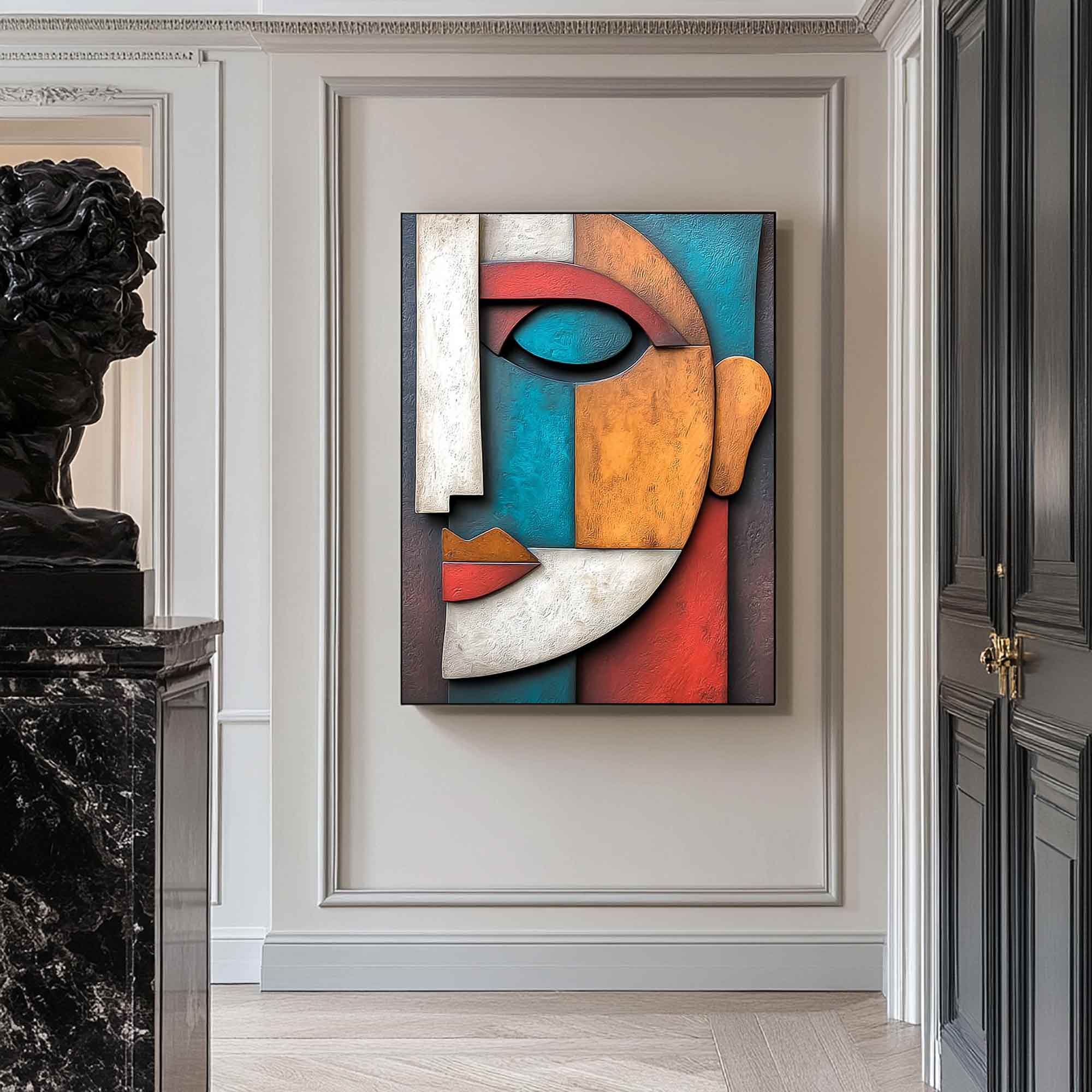 Face 3D Textured Wall Decor Face Sculptured art Painting Textured art