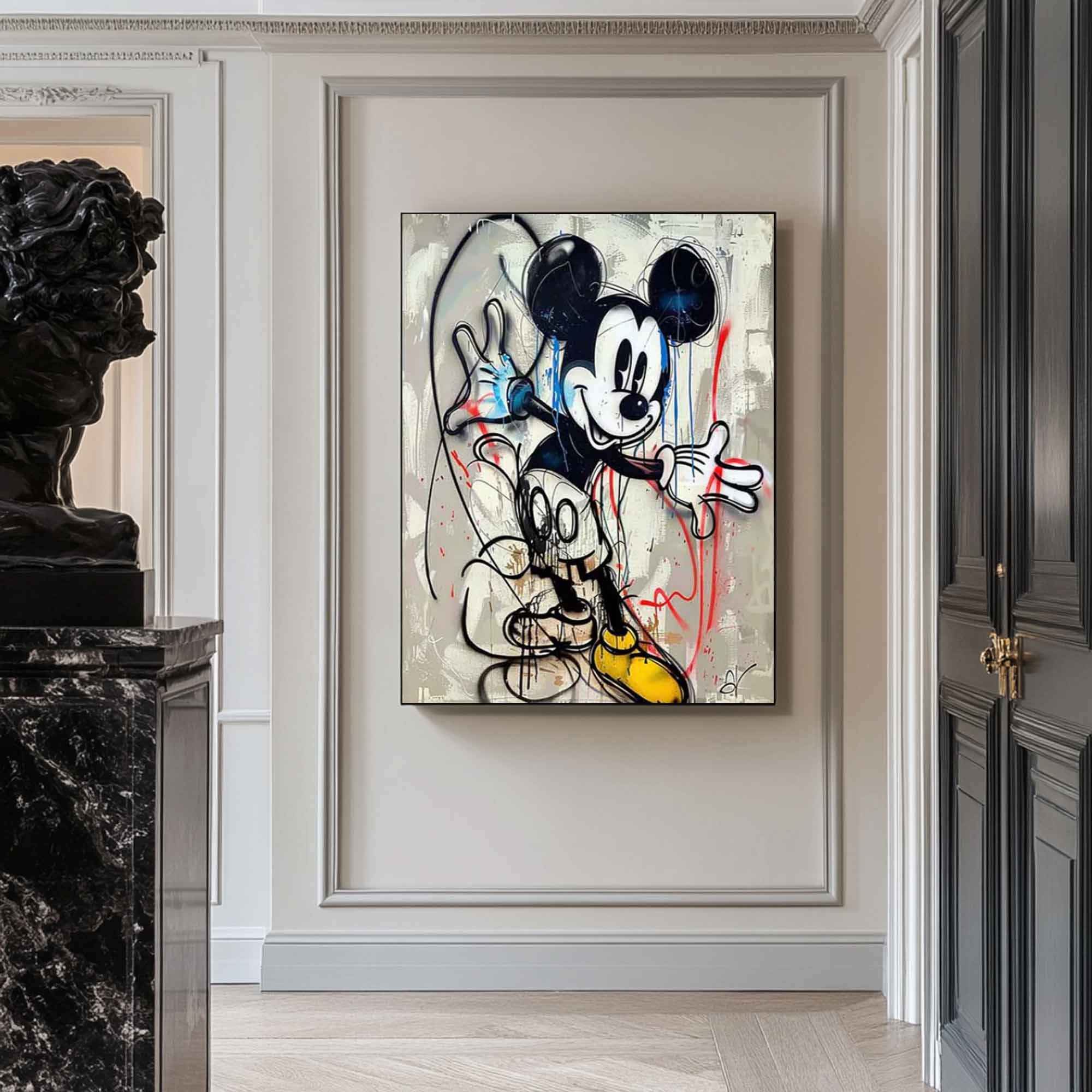 street art style graffiti cartoon Mickey Mouse Graffiti painting