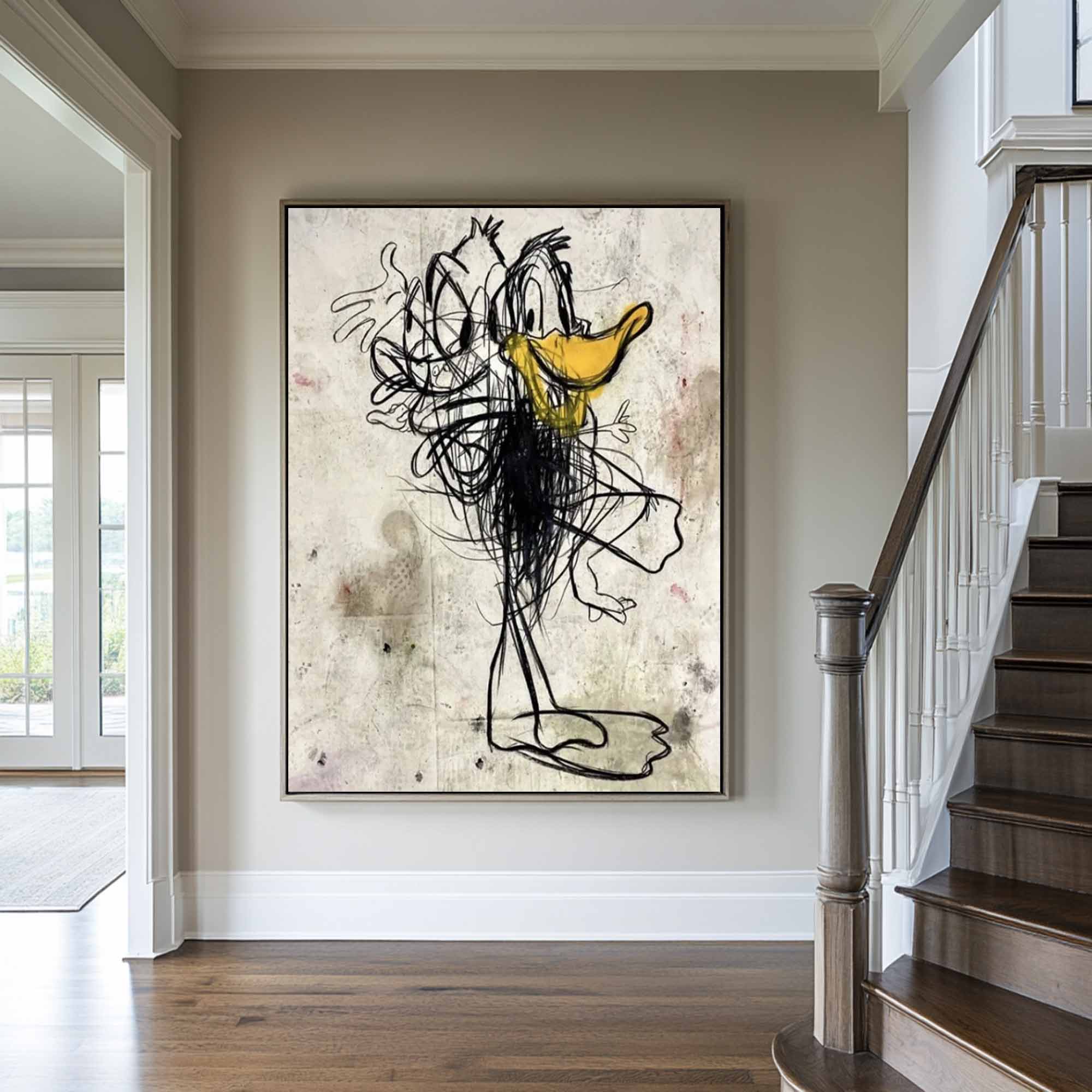 Donald Duck cartoon Graffiti art street art style graffiti wall decor