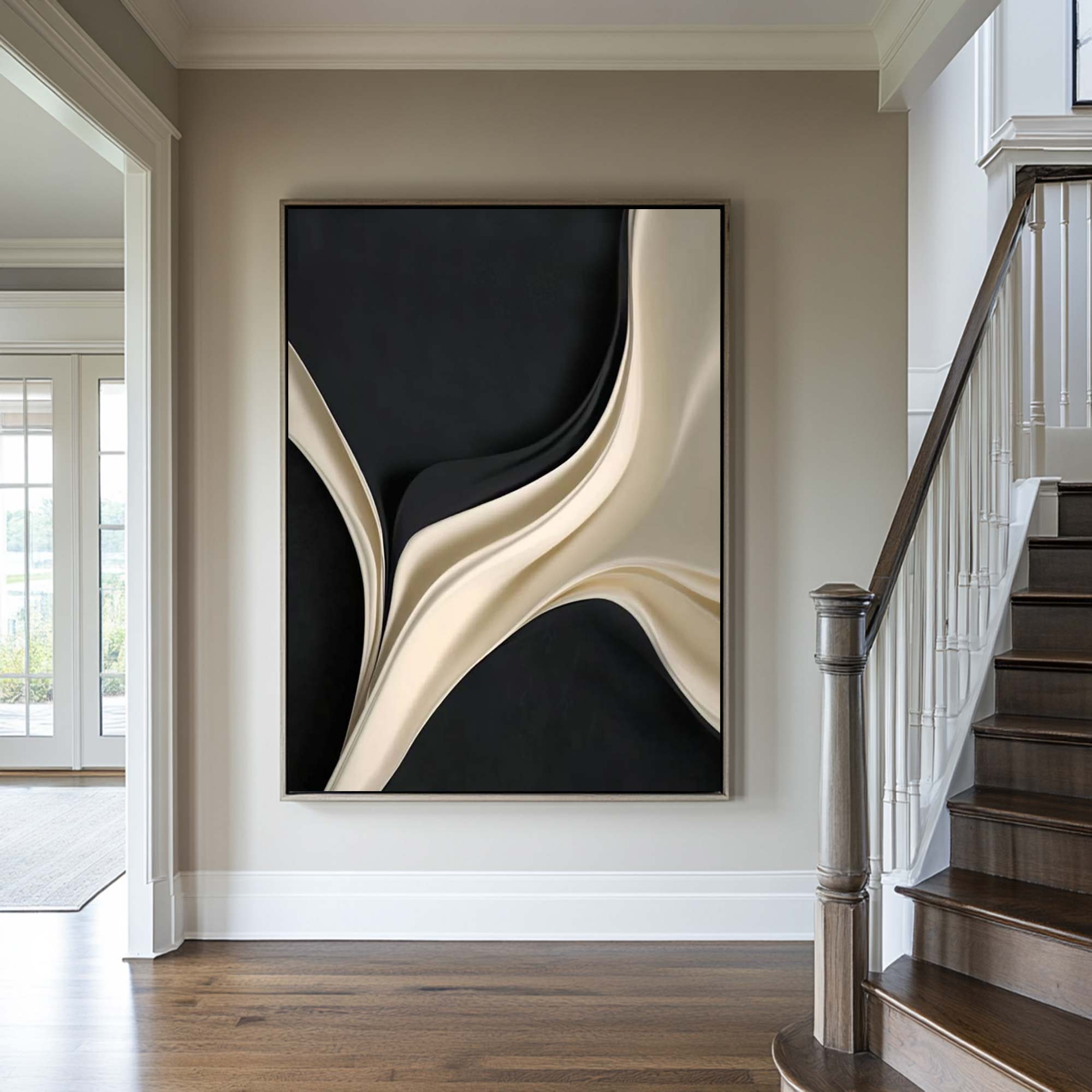 Black and white texture wall decor wood sculpture wall decor painting