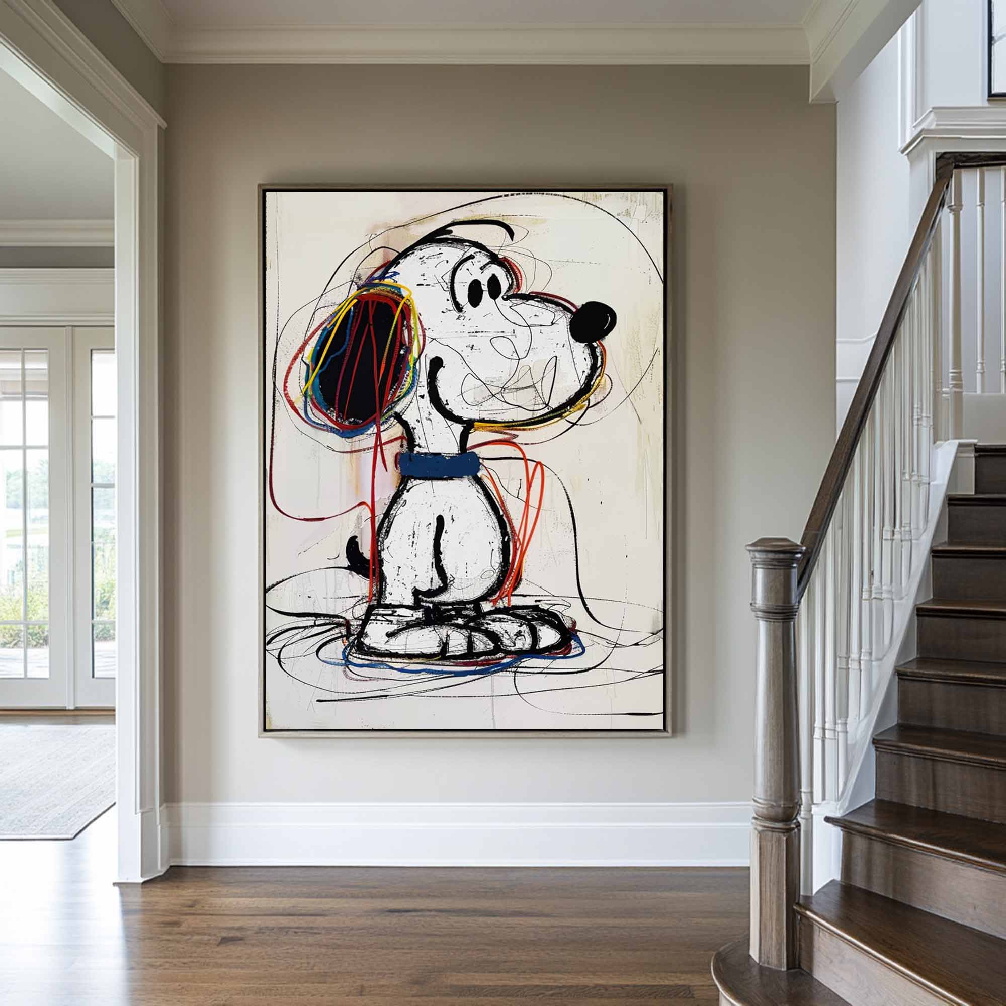 street art style graffiti wall decor Snoopy cartoon Graffiti painting