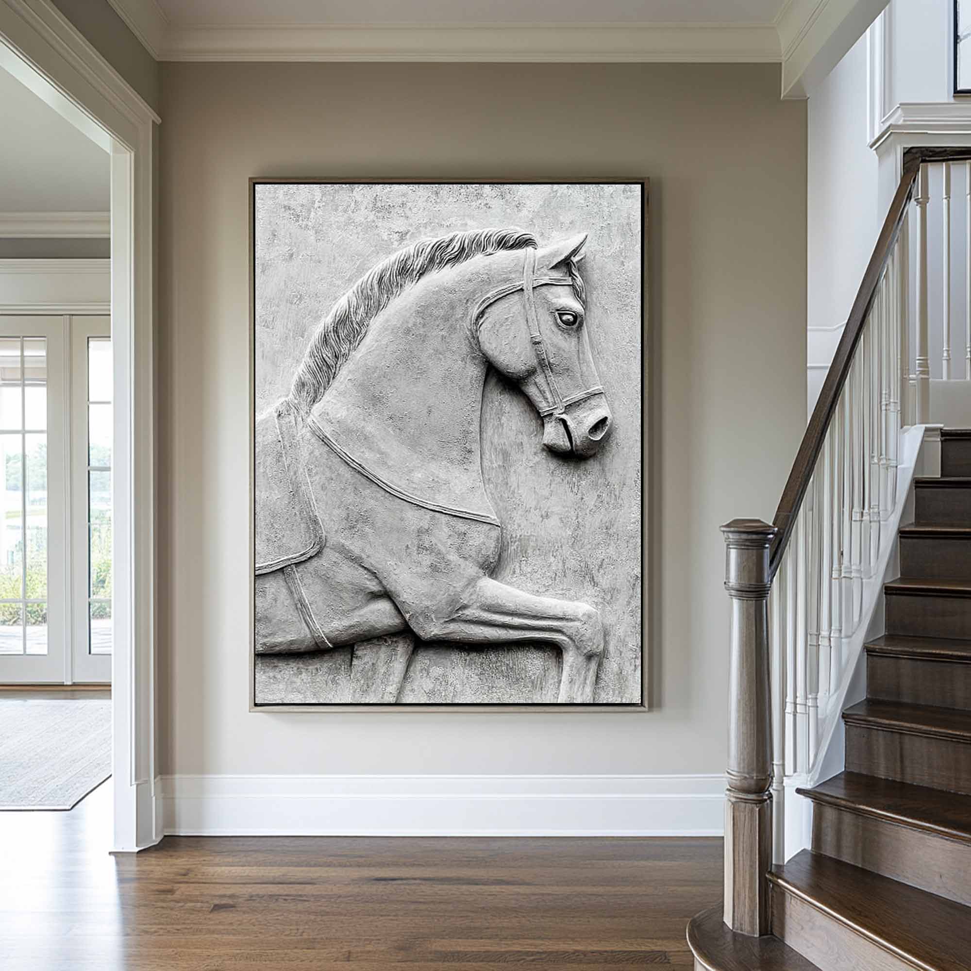 Horse 3D Textured Sculpture wall decor Horse Abstract wooden art