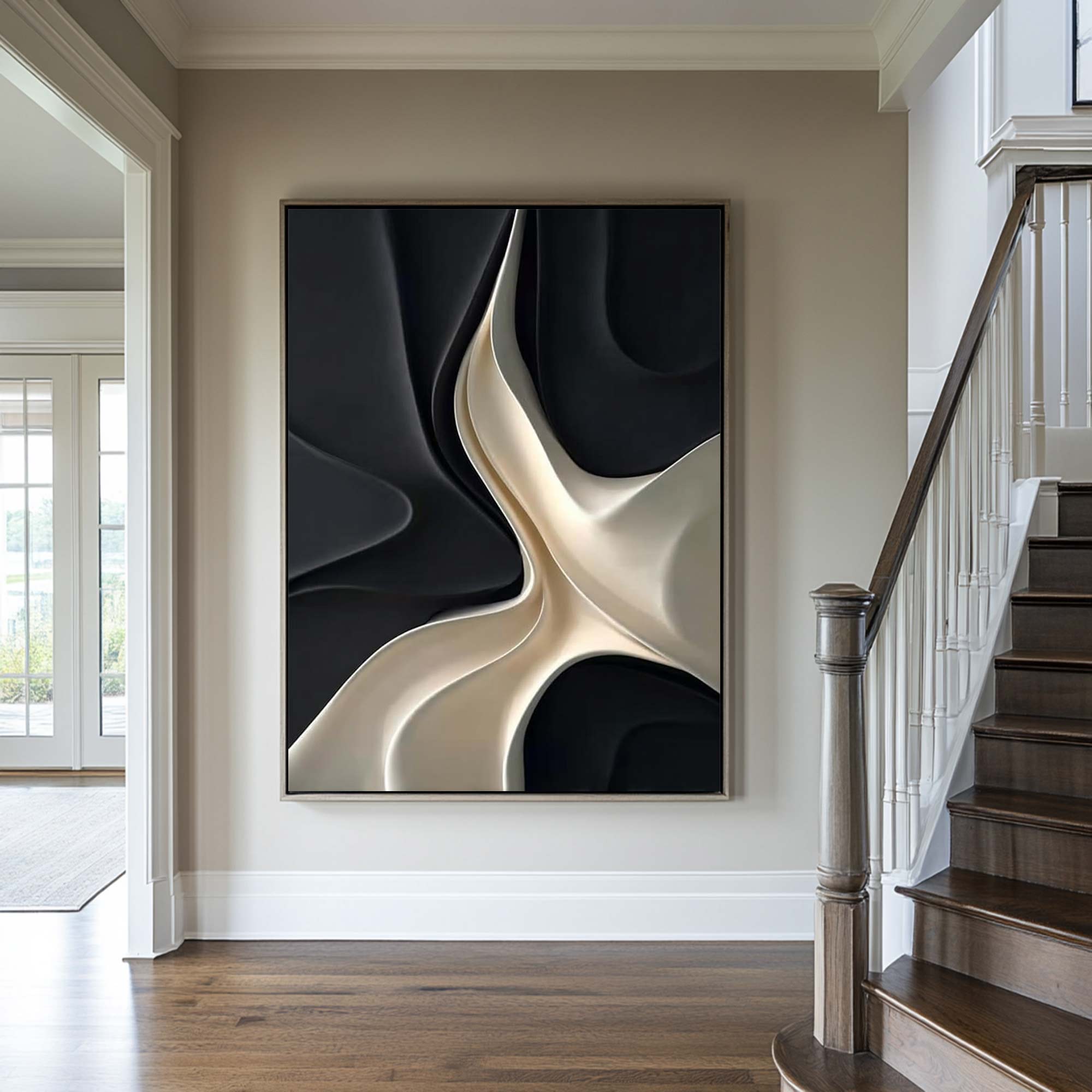 Black white texture wall art Wood Wall Decor Sculptured art Painting