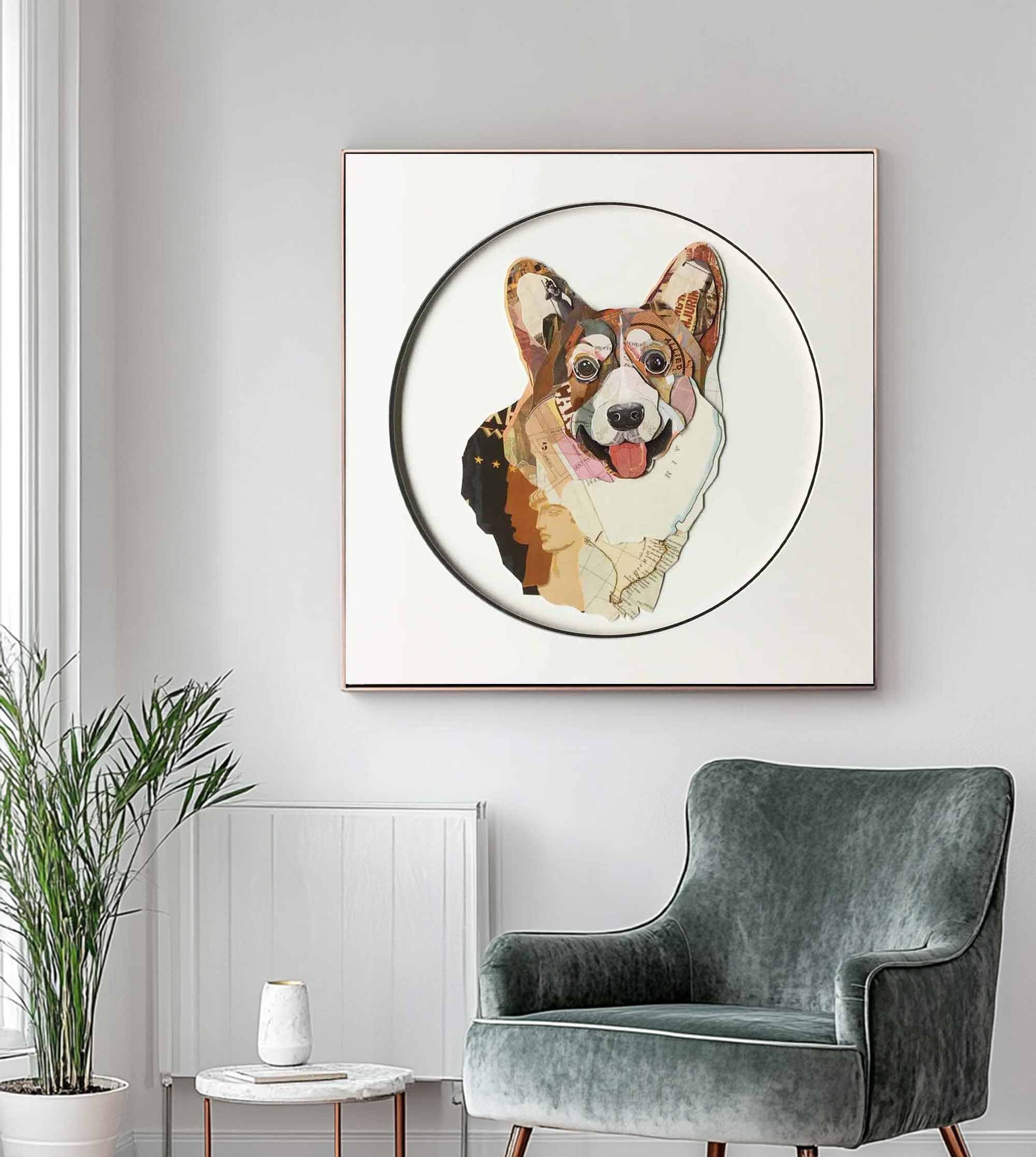 Pet Dog Collage art painting Pet Dog collage art Pet Dog painting