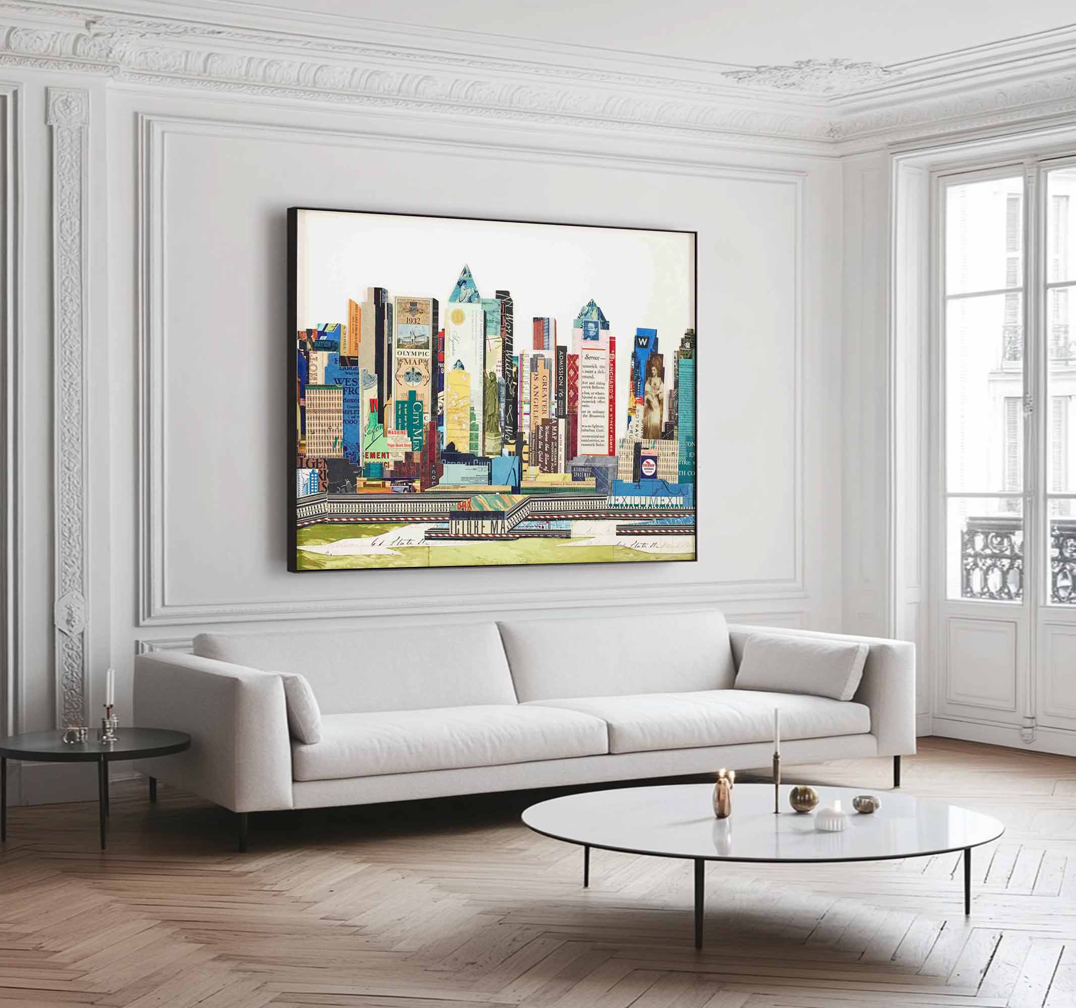 Abstract city painting Abstract city Collage art painting