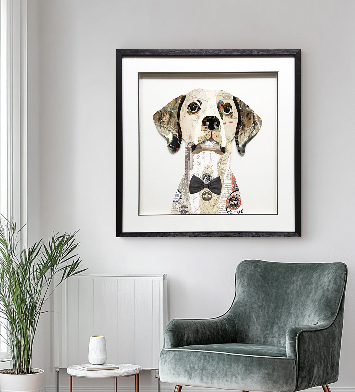 Pet Dog Collage art painting Animal collage art children's room decor