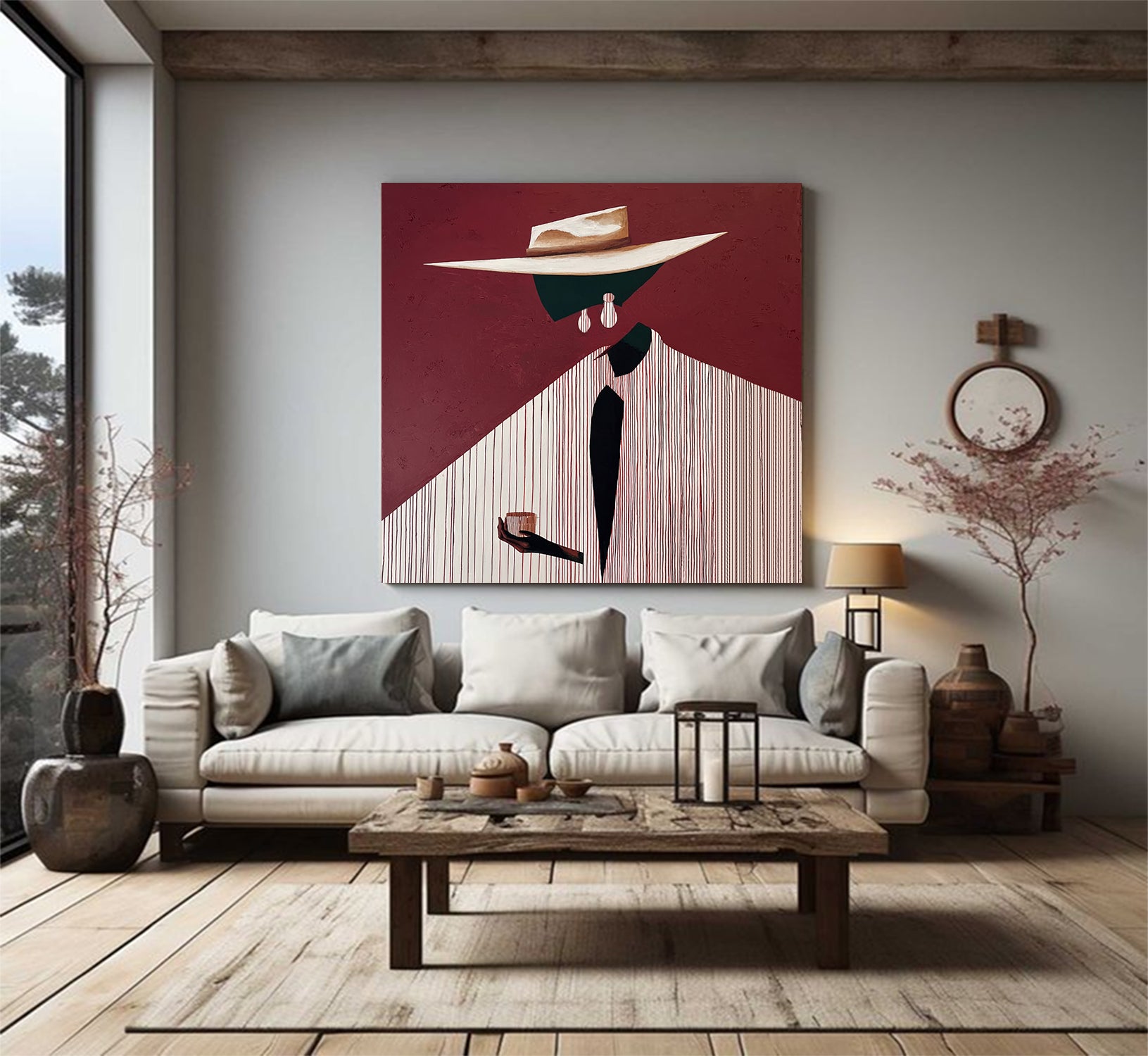 Confident Portrait Painting - Urban Chic Figural Oil Paintings