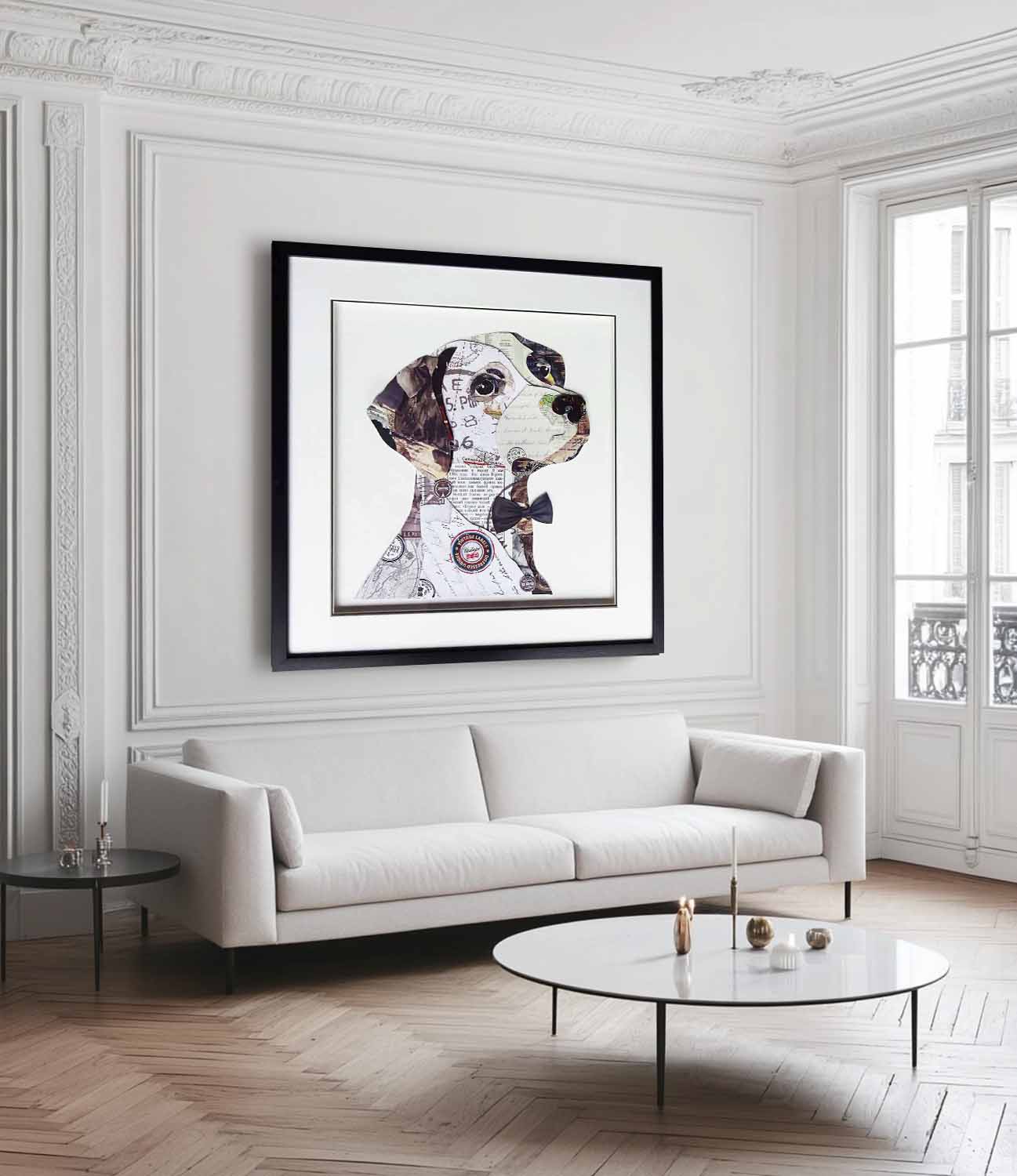 Collage art painting animal collage art children's room decor painting