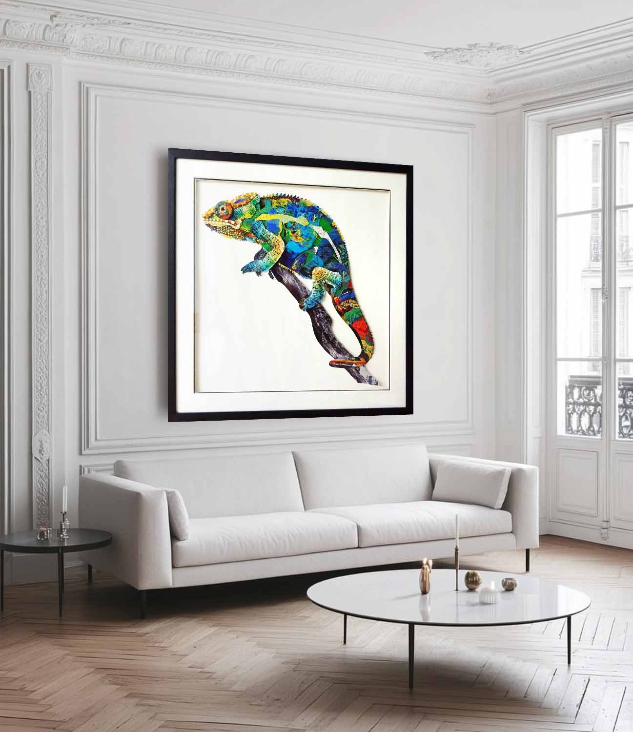 Collage art painting Animal collage art Framed Hanging Art Framed Art