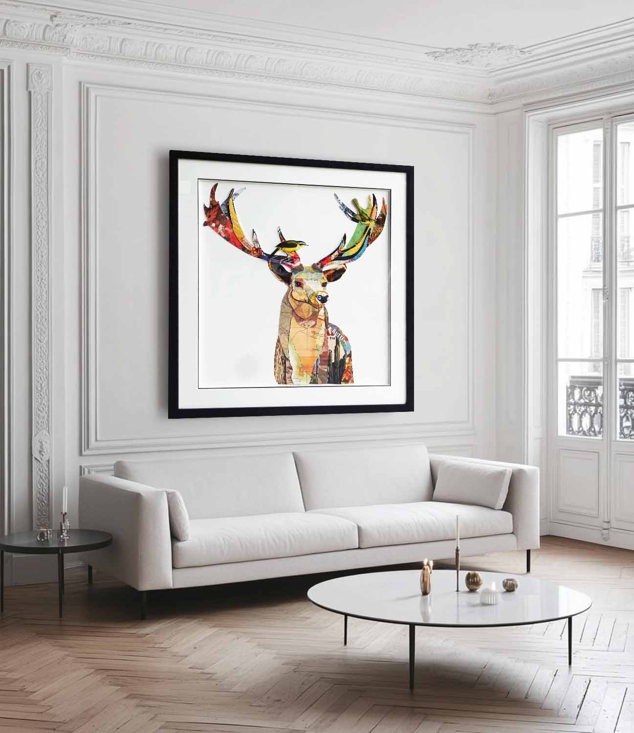 Animal collage art Deer Painting Collage art painting Colorful Painting