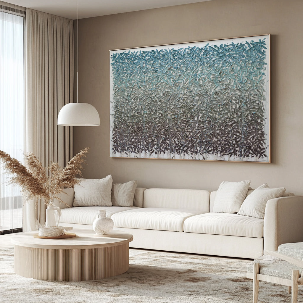 Large Blue abstract painting Blue textured wall art Blue wall art
