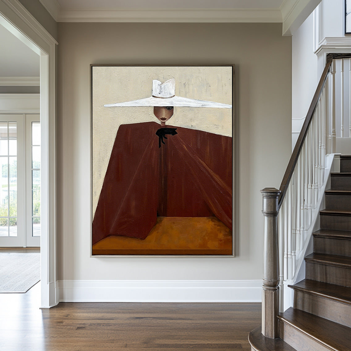 Hand-Painted Minimalist Abstract Portrait Art Contemporary Figuration art