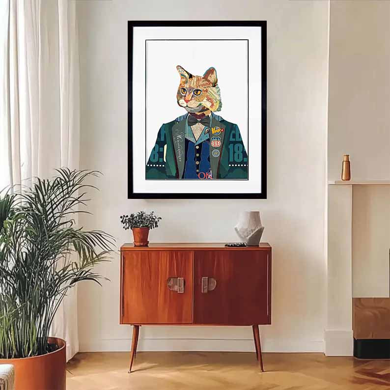 Pet cat portraits Pet Aristocracy Wall Decor Collage Wall Art